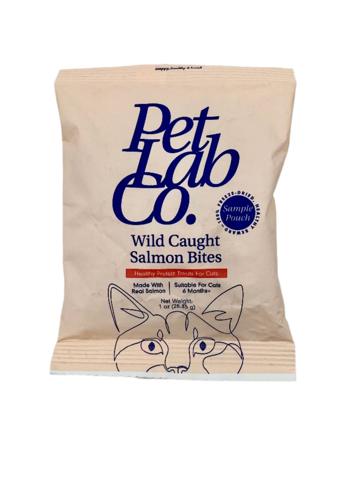 Cat Treats. Wild Caught Salmon Flavor. Pet Lab Co.  Case of 32 Bags.