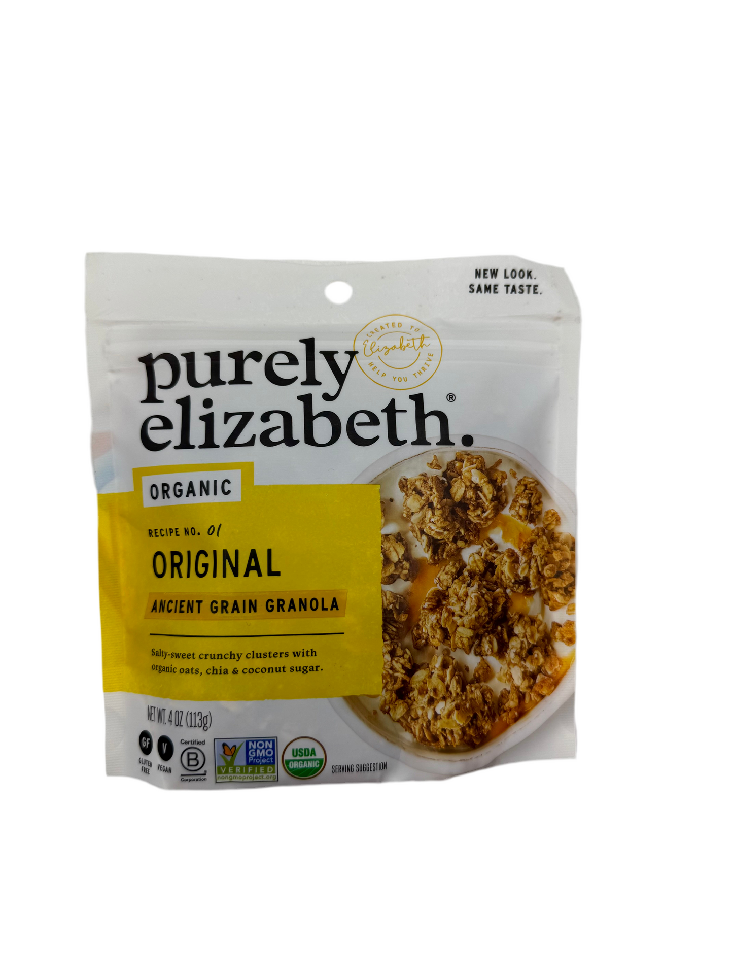 Purely Elizabeth Original Ancient Grain Granola.  4oz package.  Case of 10 packages.