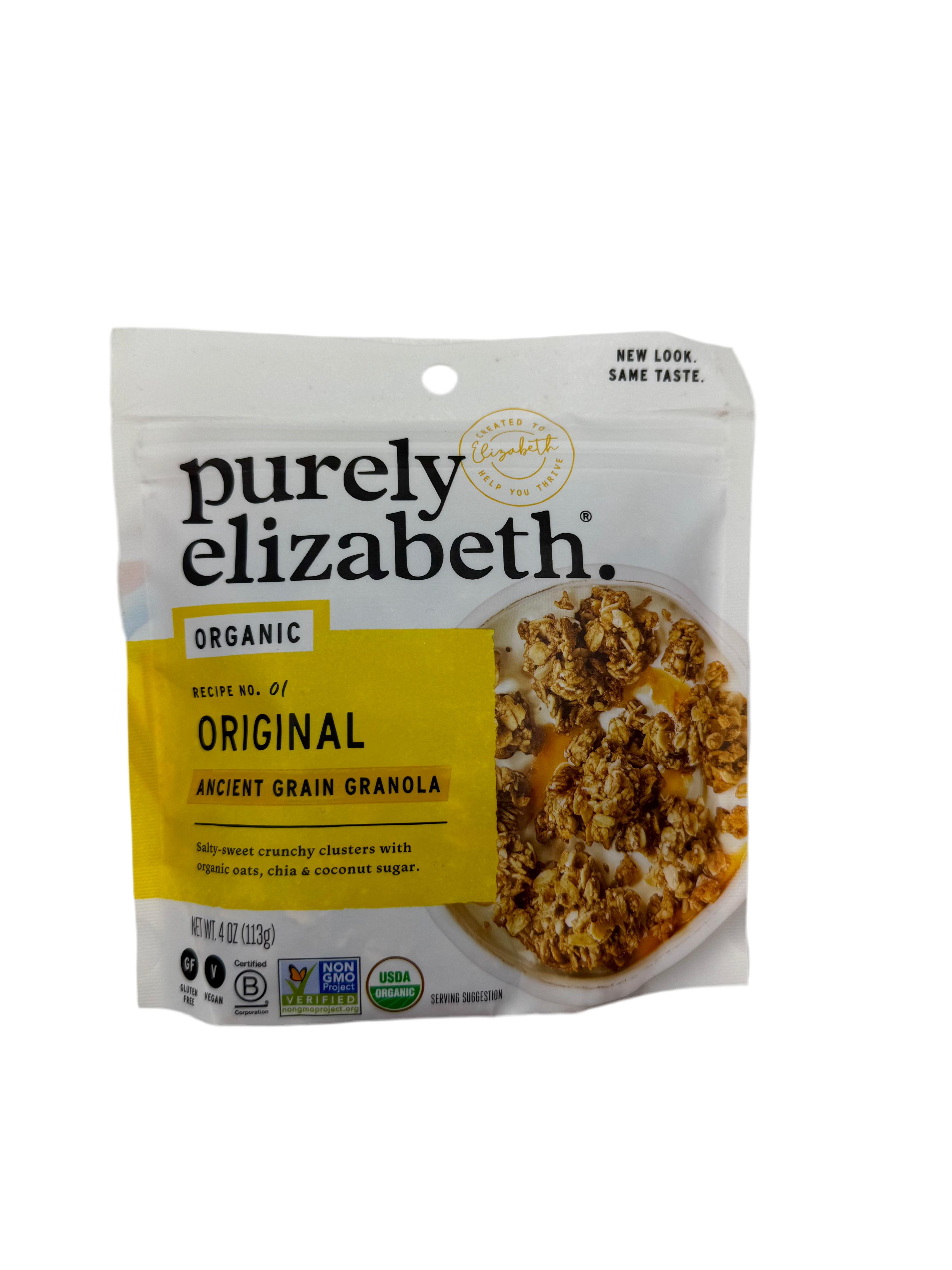 Original Ancient Grain Granola, Purely Elizabeth. 4oz Bag, Case of 10 Bags