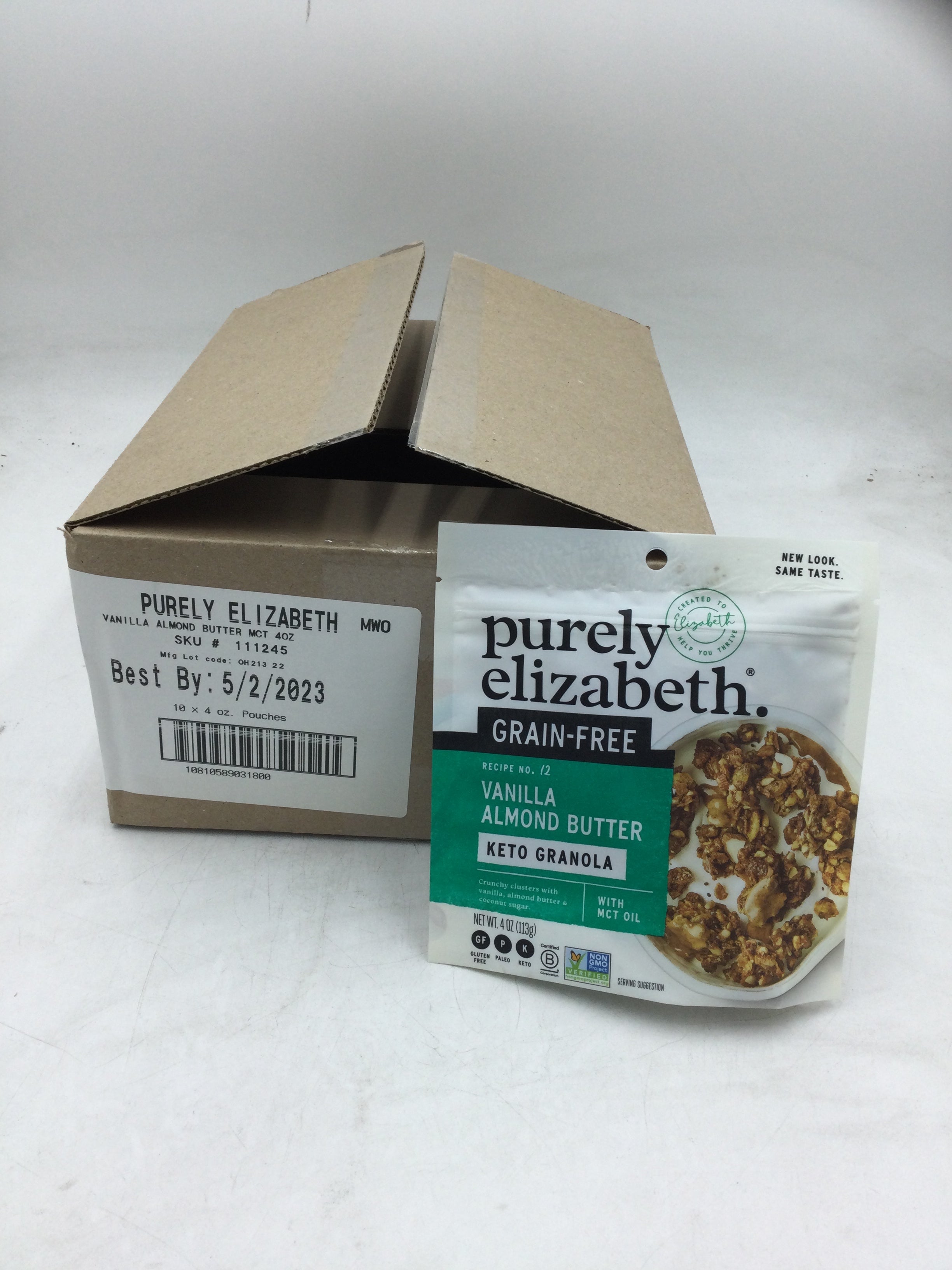 Purely Elizabeth Vanilla Almond Butter Keto Granola Case of 10 4 oz b
