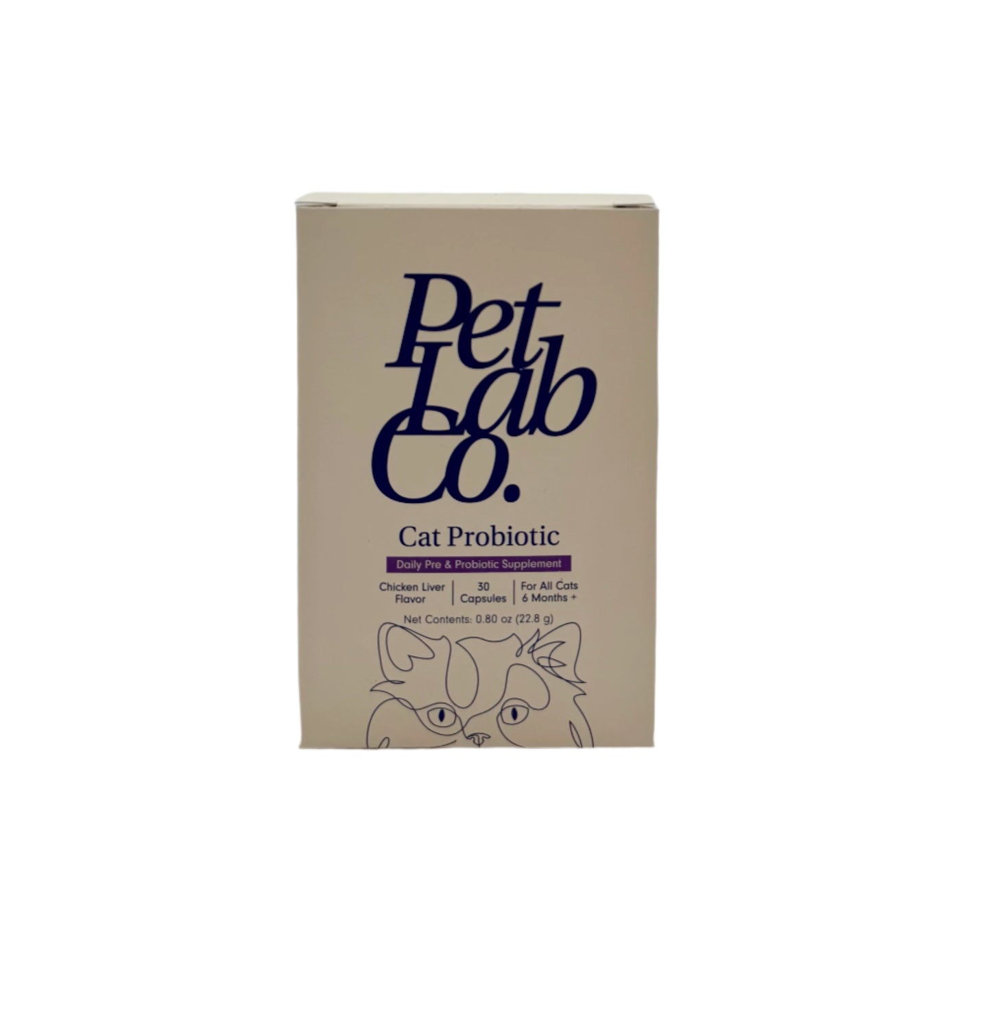 Cat Probiotic.  PetLab Co. Brand.  Box of 30 Capsules.  Case of 30 Boxes.