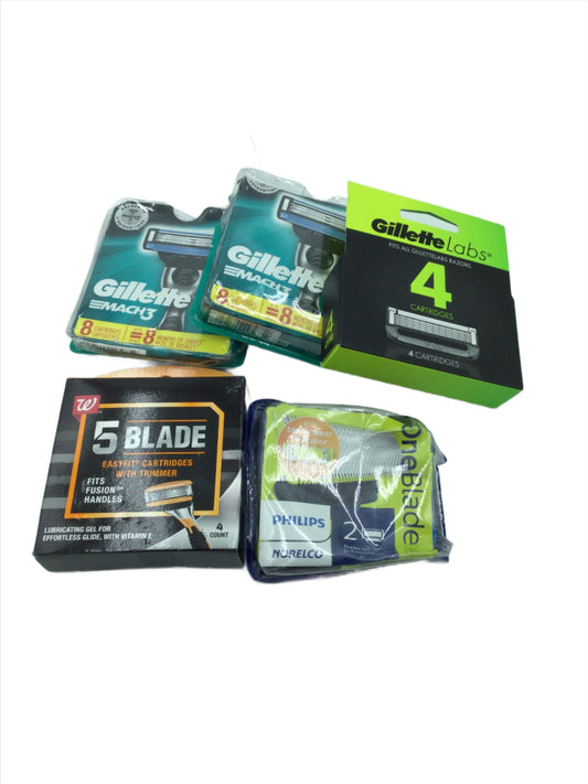 Razor Blades, Assorted brands and genders, Bag of 5