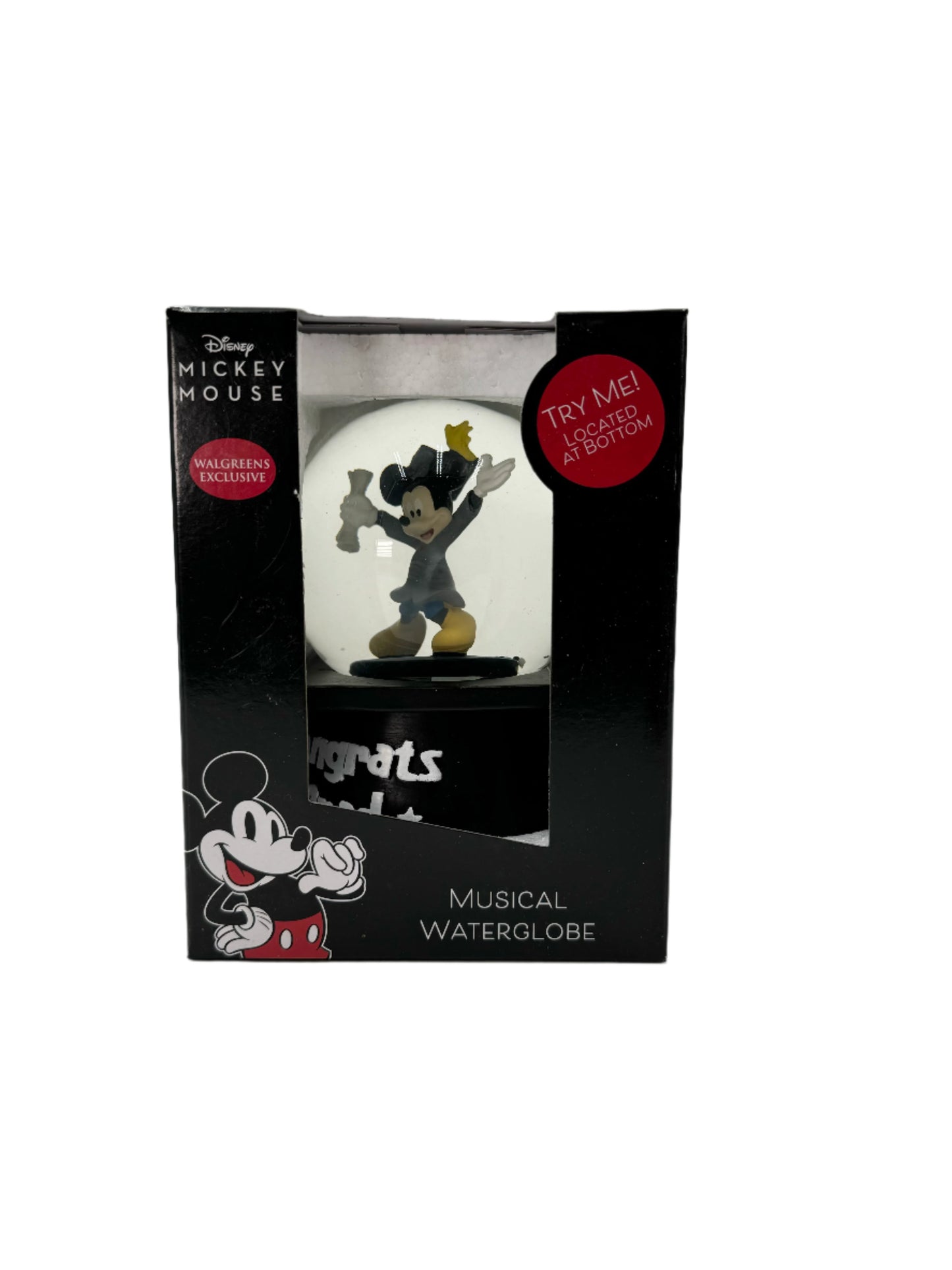 Disney Mickey Mouse Graduation Water Globe.  Case of 4 globes.