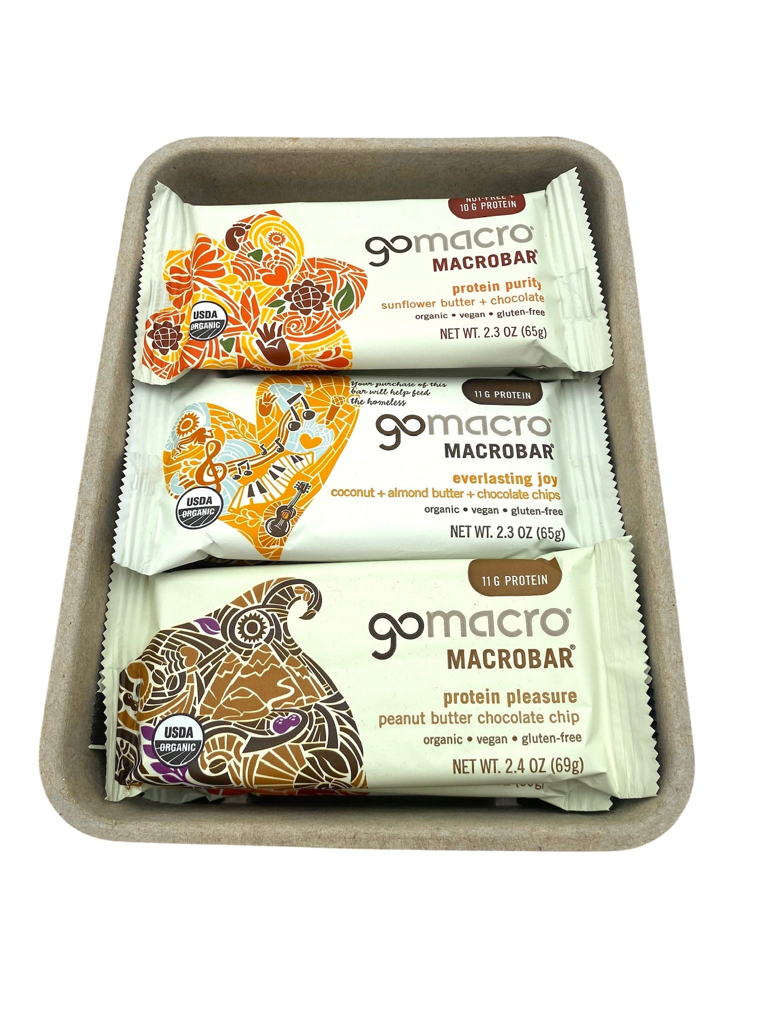 Protein Bars, Gluten Free, GoMacro Brand - Case of 144 Bars