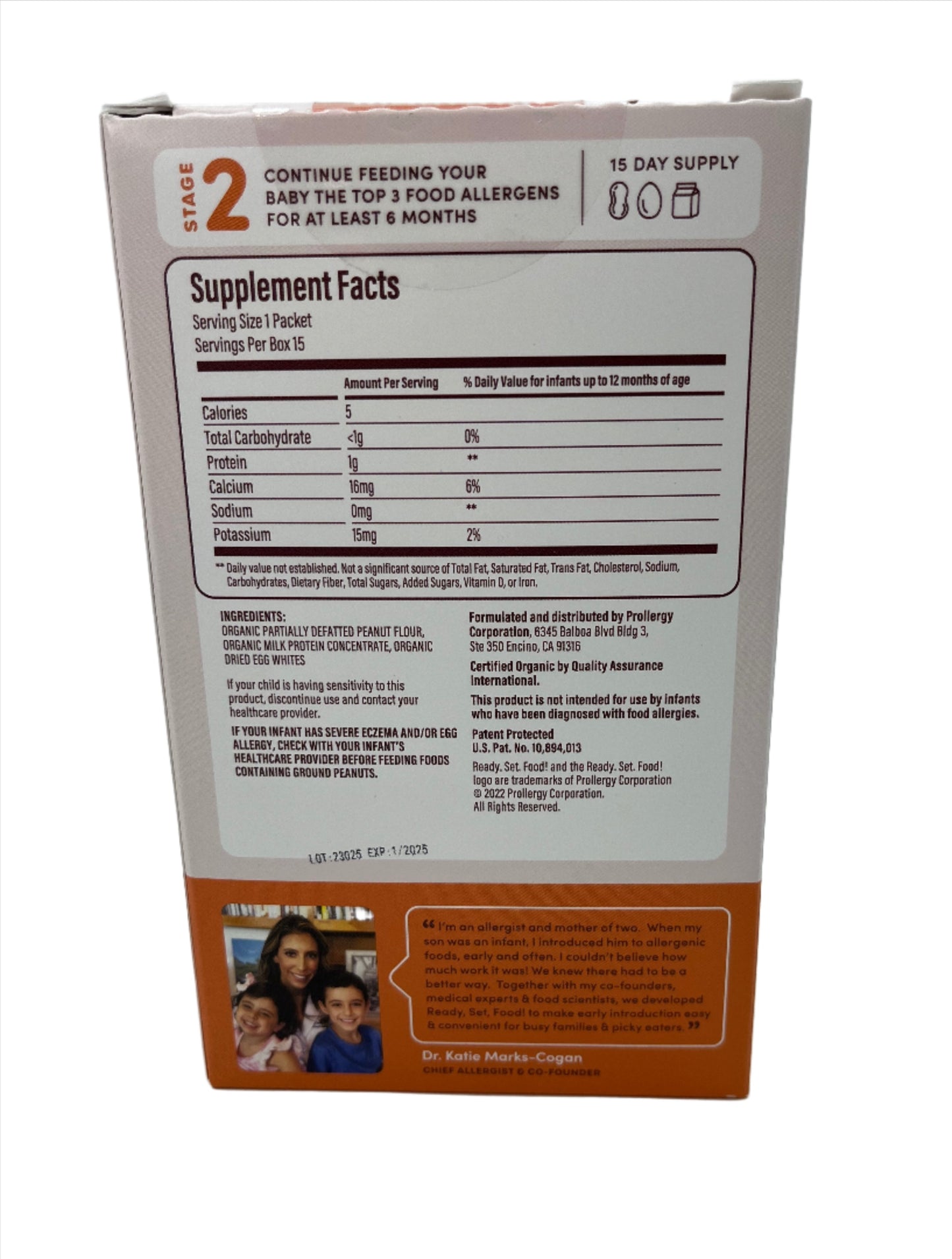 Baby Dietary Supplement, Top 3 Allergen Introduction, Box of 15 Powder Mix-Ins