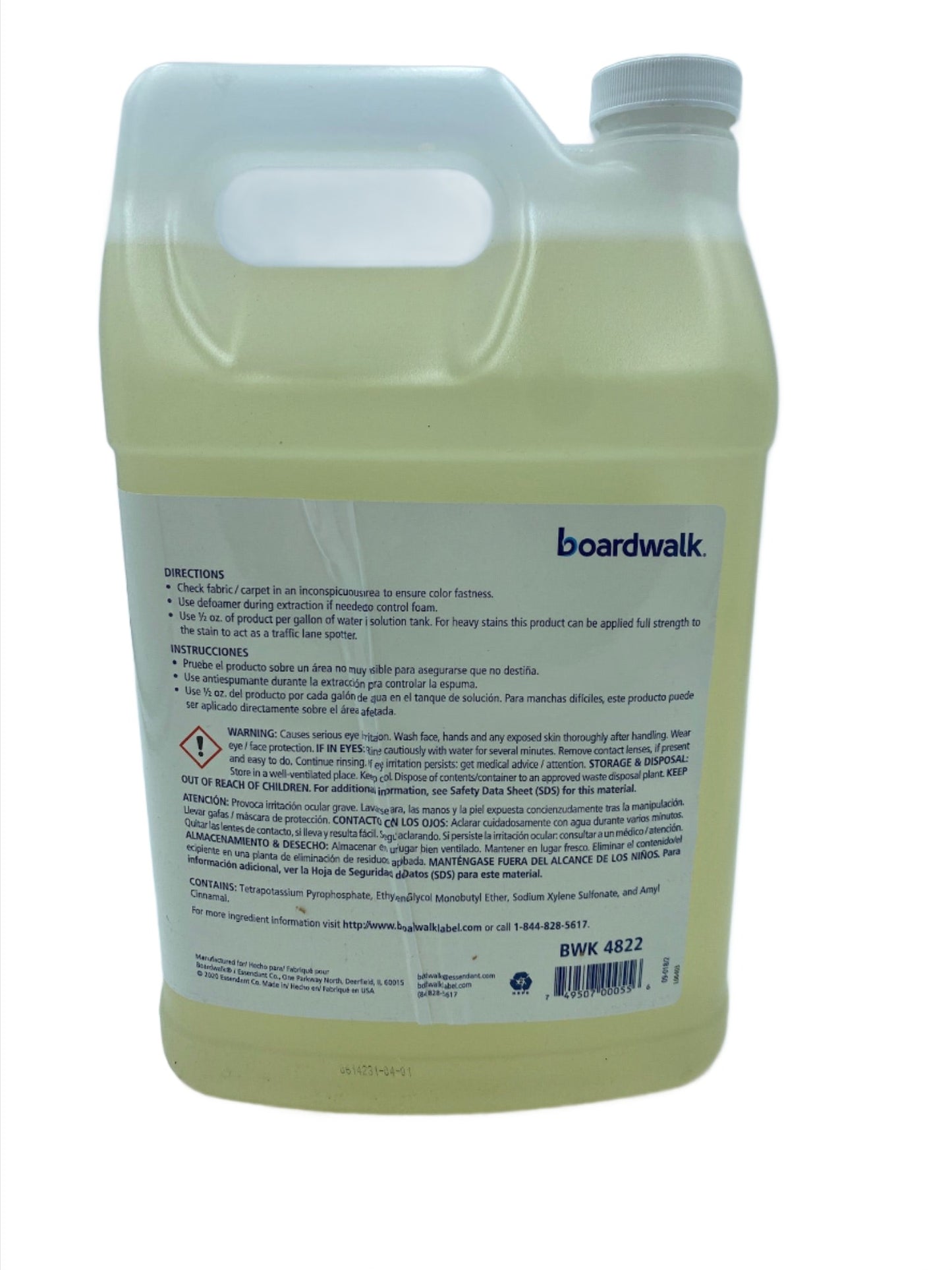 Carpet Cleaner, Boardwalk Industrial Strength, 1 Gallon Bottle. Case of 4 Bottles.