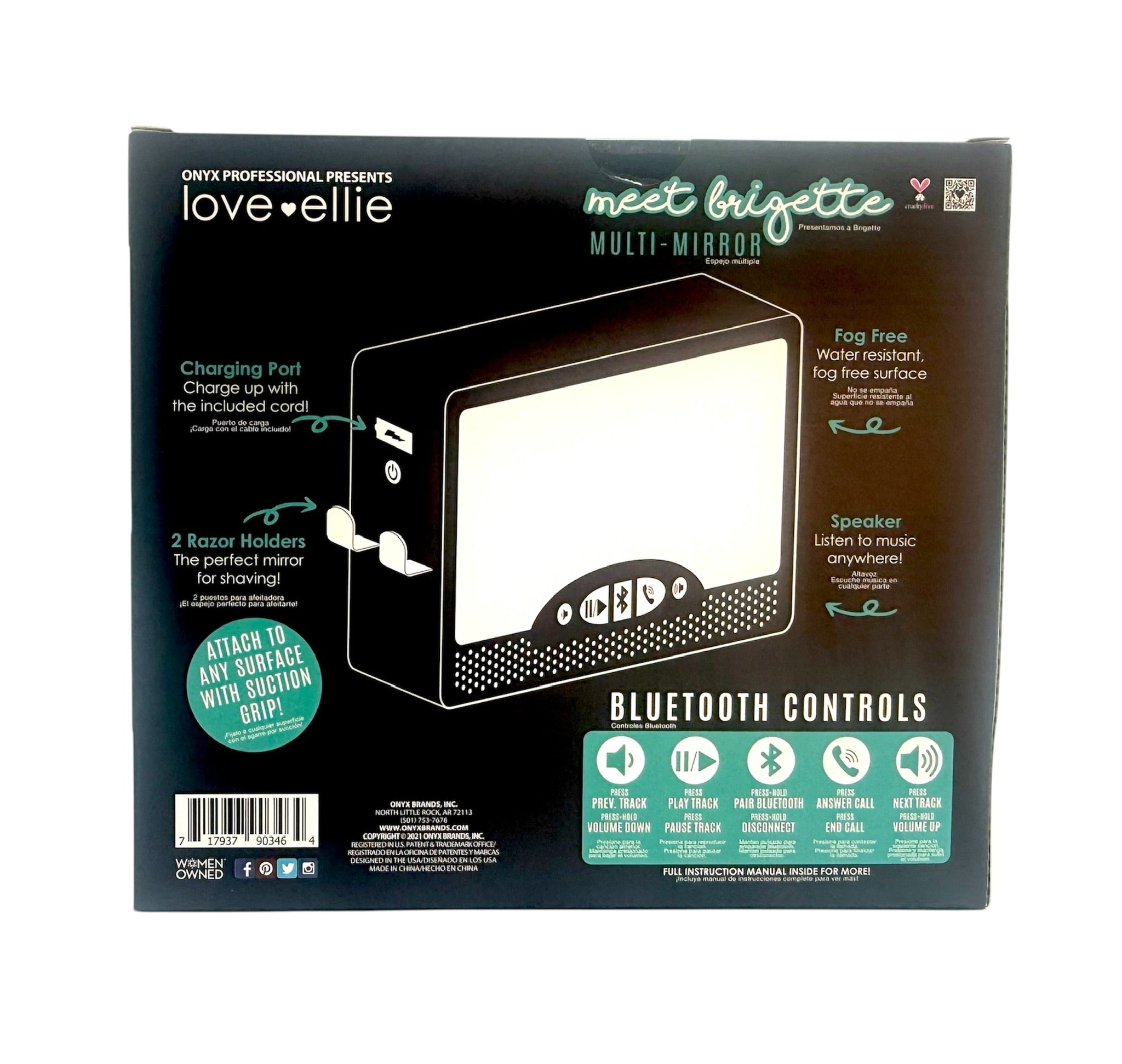 2 Make-Up Mirrors with Lights & Bluetooth Speaker, Case of 2 Mirrors.