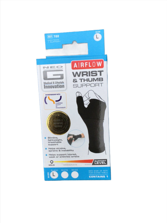 Wrist and Thumb Support, Neo G Airflow, Size Large. 5 per order