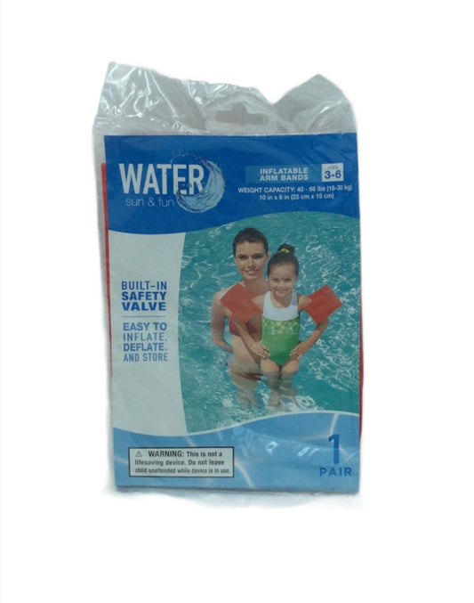 Swim Arm Bands, Inflatable, Ages 3-6.