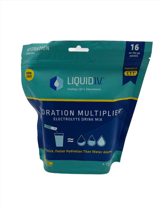 Electrolyte Drink Mix- Lemon Lime, Liquid I.V. Hydration Multiplier- Bag of 16 sticks- Box of 3 bags