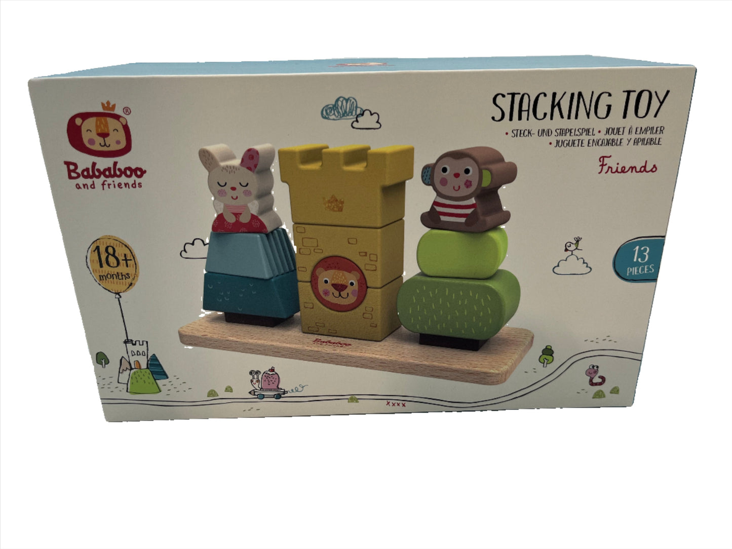 Wooden Stacking Game, Bababoo and Friends - Friends- case of 2 games