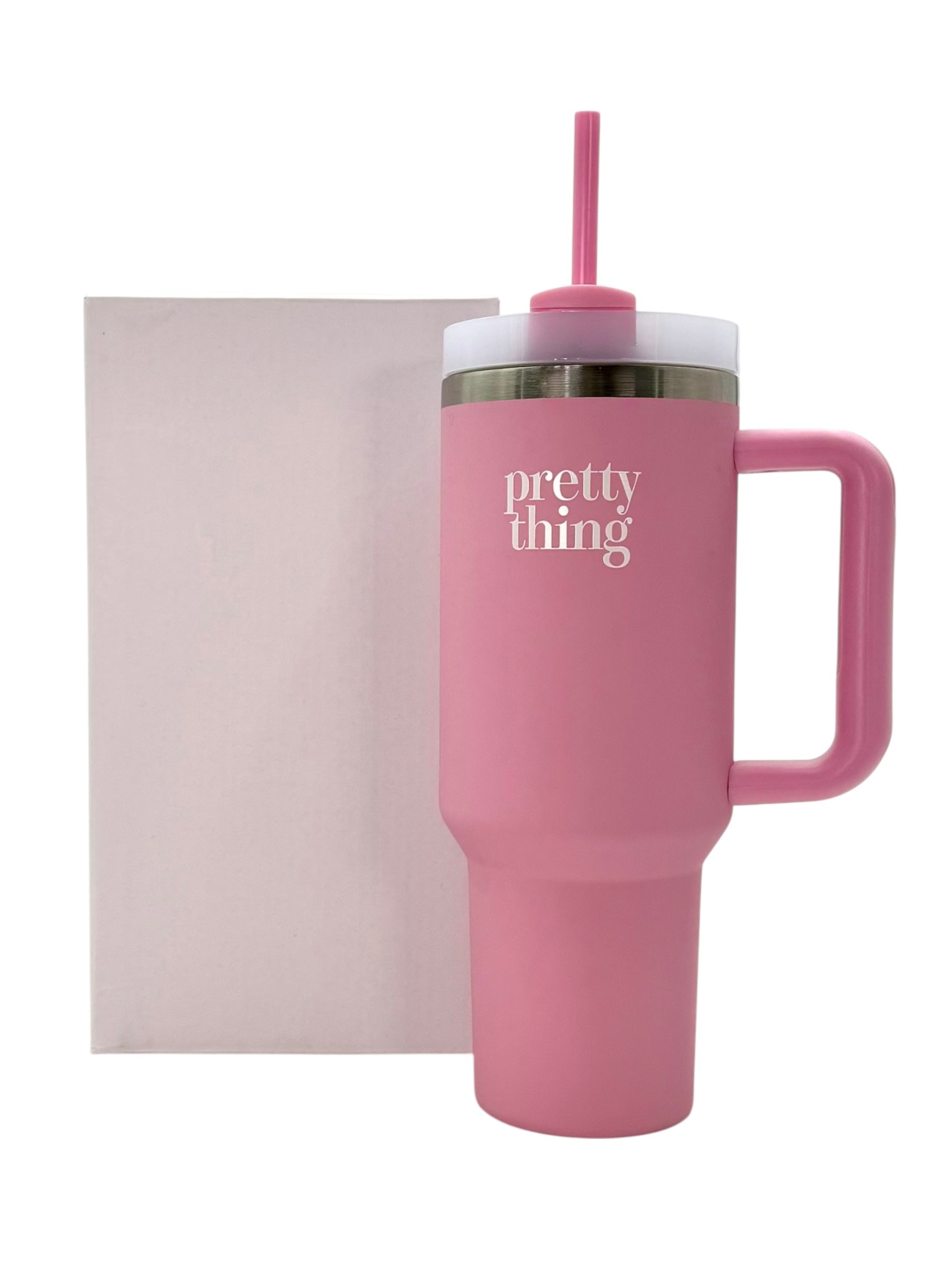 Pink 40 oz. Water Bottle with Straw