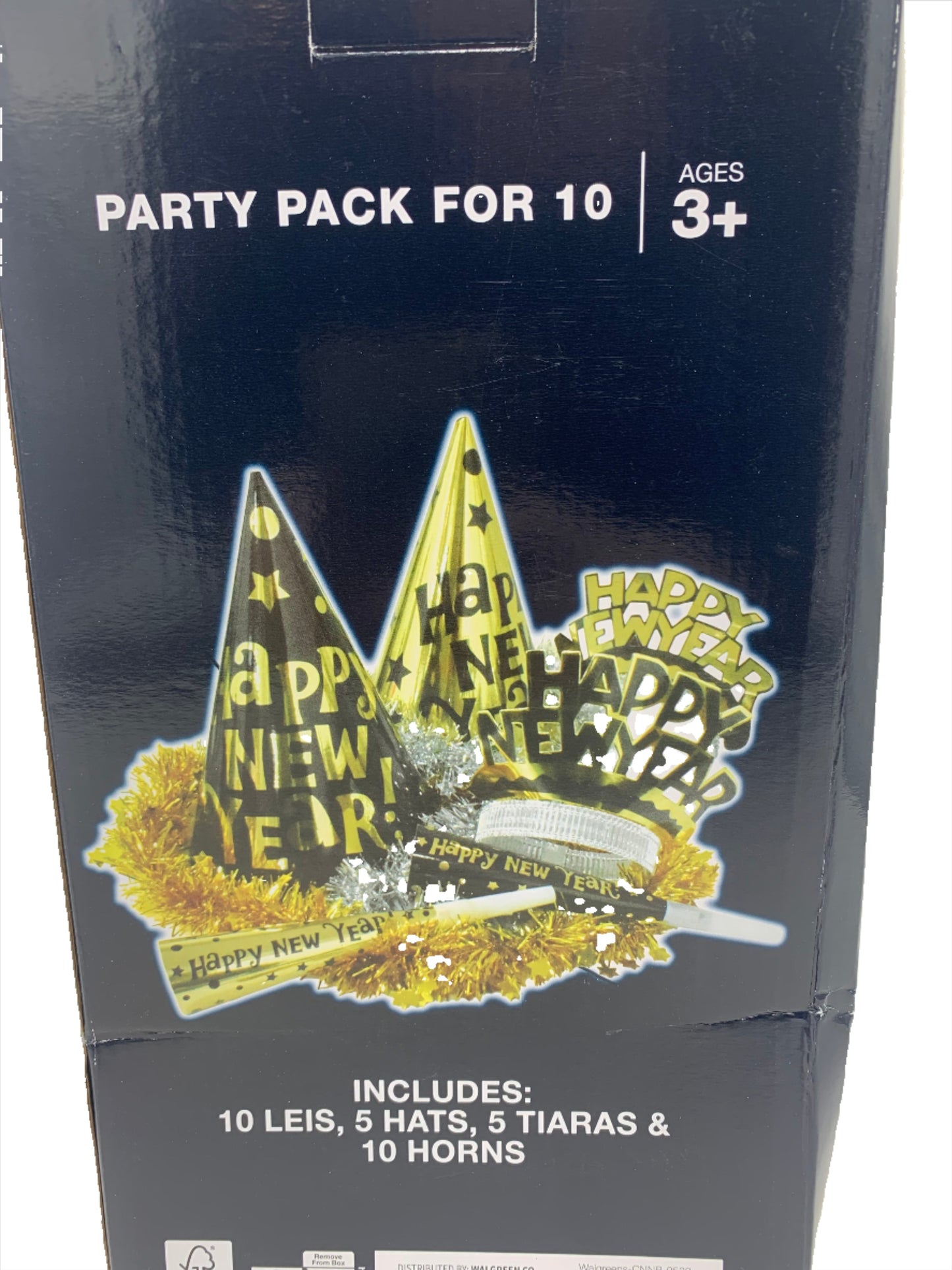 New Year Party Pack for 10- Set of 30 pieces.  Assorted gold & black and multicolor