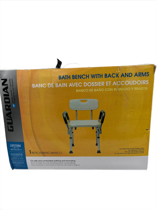 Bath Bench with Back and Arms, Guardian Brand