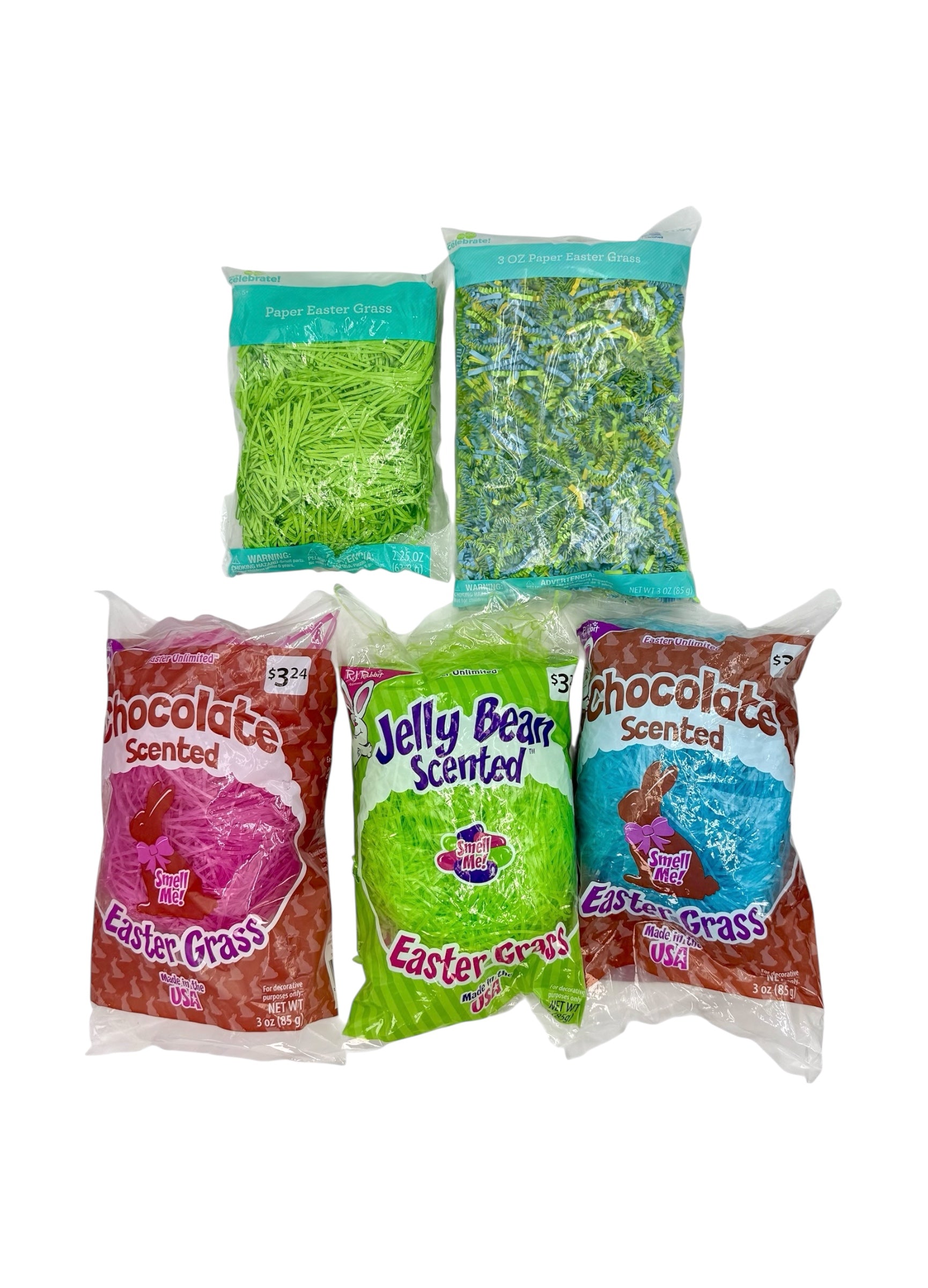 Gift Basket Filler / Easter Grass, Assorted  - Case of 30 Bags