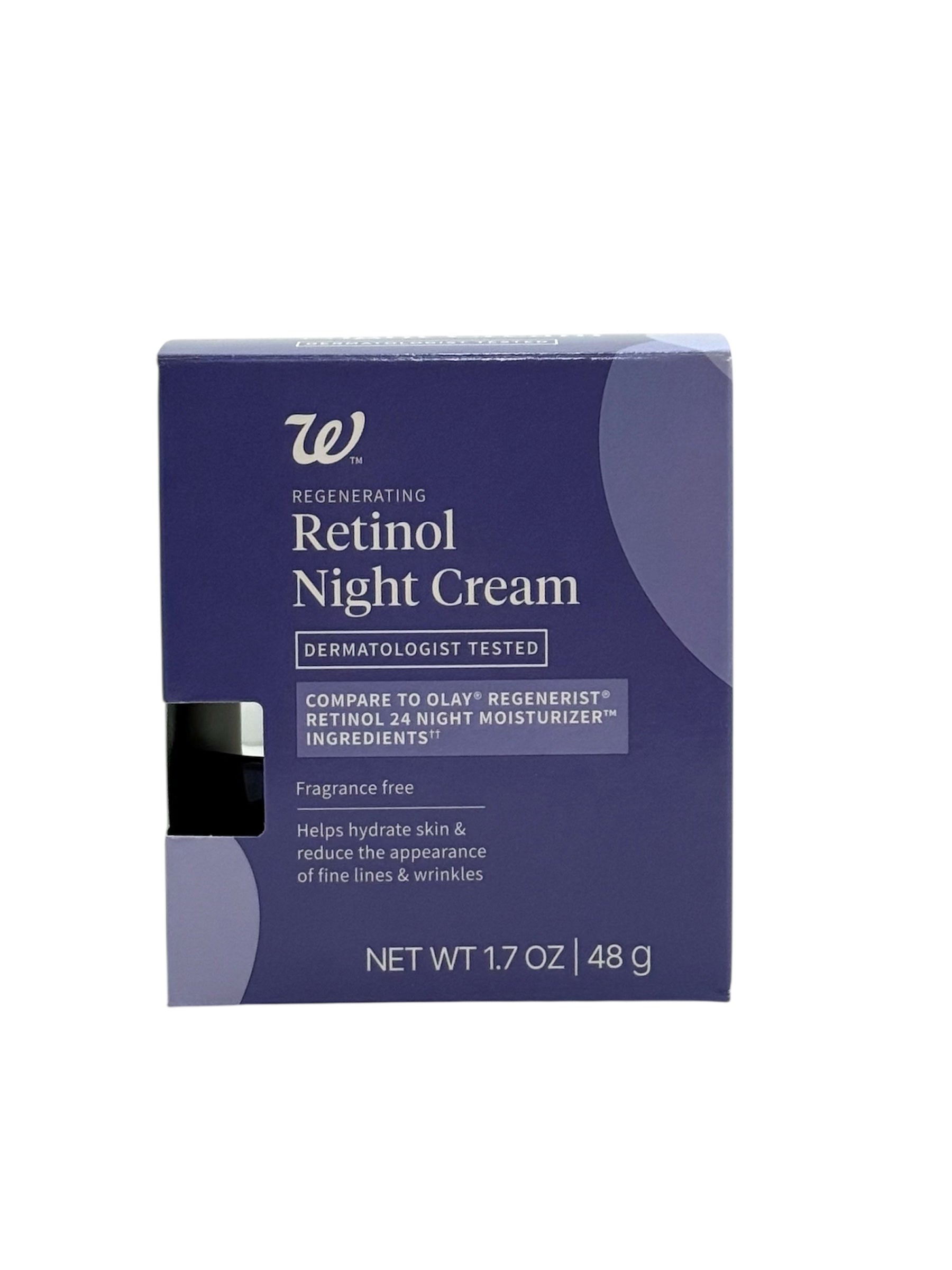 Regenerating Retinol Night Cream - Walgreens Brand - 1.7 oz. Jar