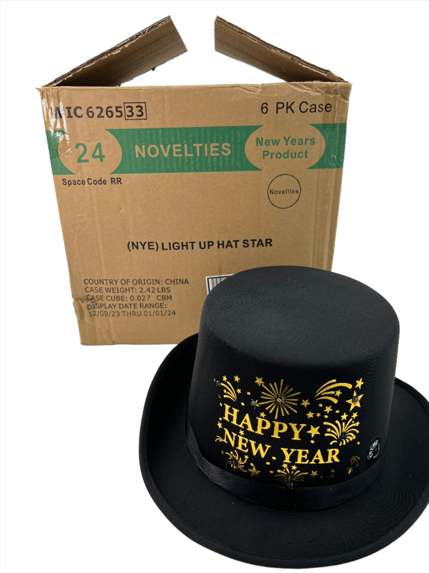 New Years Eve Light Up Hats- Case of 6 hats