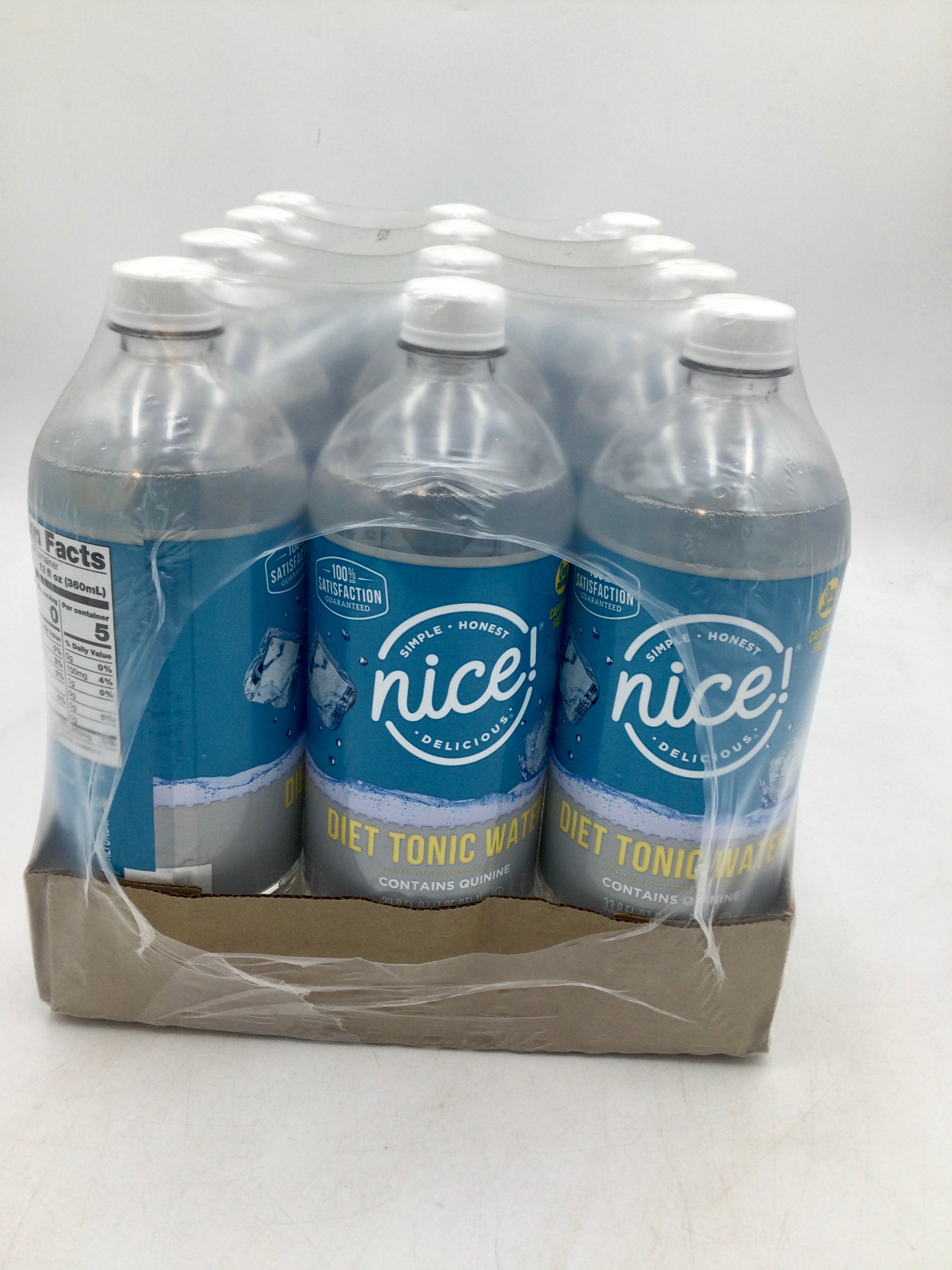 Nice! Diet Tonic Water 1 liter bottle Case of 12 bottles GiveNKind