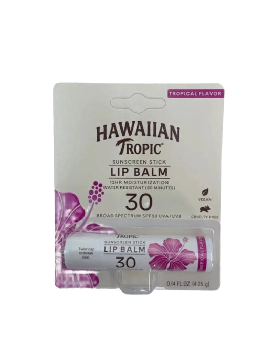 Hawaiian Tropic Sunscreen Stick Lip Balm.  Case of 10 tubes.