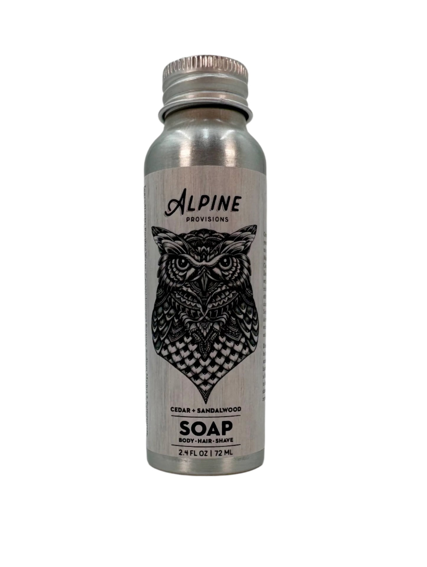 Alpine Provisions Travel Size Soap and Body Wash.  Case of 12 bottles.