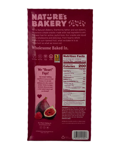 Nature's Bakery Raspberry Fig Bar. Box of 12 Bars.