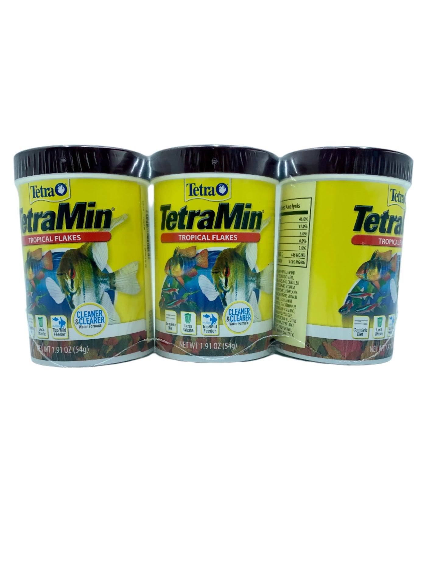 TetraMin Tropical Flakes Food. 1.91 oz can.  3 cans per pack.