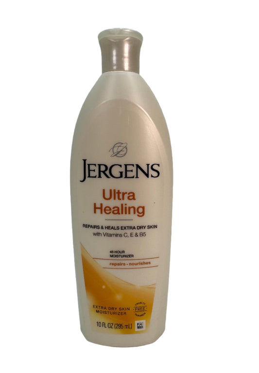 Jergens Ultra Healing Hand and Body Lotion Dry Skin Moisturizer. 10 Oz Bottle.