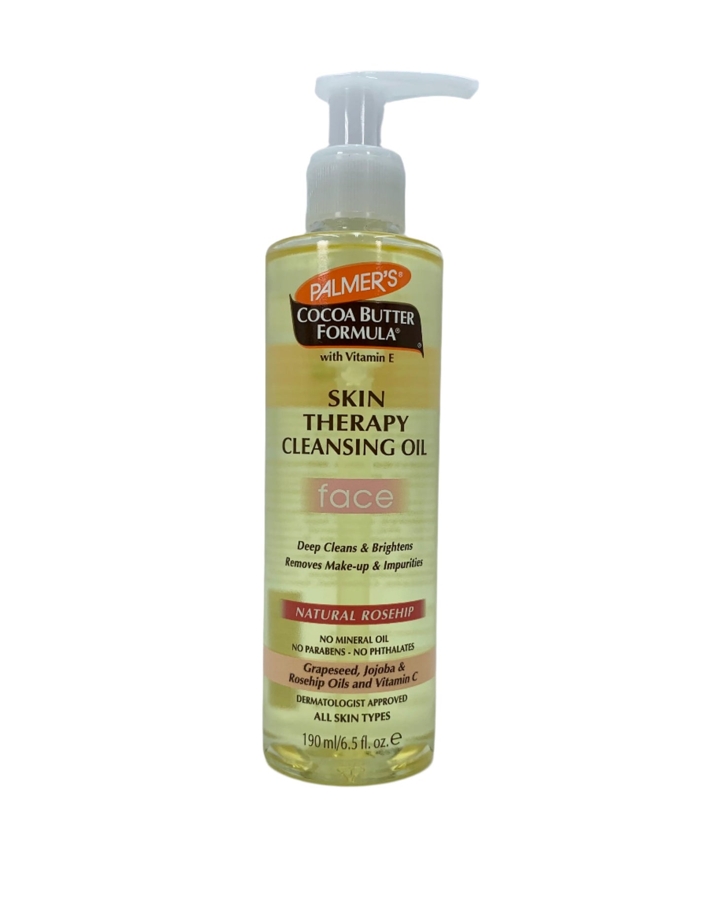 Palmer's Skin Therapy Face Cleansing Oil. 6.5 oz bottle. 6 bottles per case