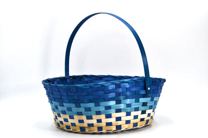 Woven Easter Basket, Assorted Blue and Pink, Large Size