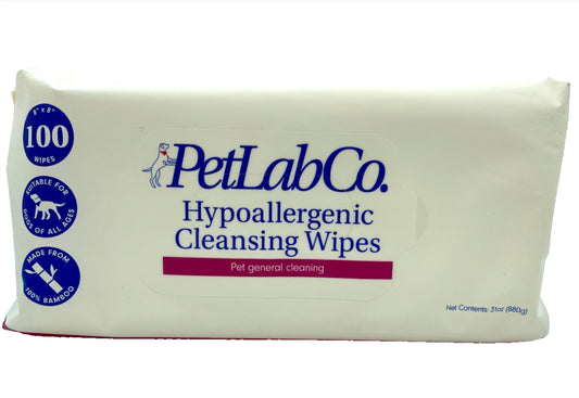 Dog Wipes, Hypoallergenic, PetLab Co., Package of 100 wipes- Case of 12 packs