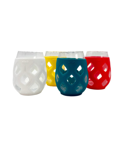 Glass Set with Silicone Protection. 4 Pack. Case of 4 packs.