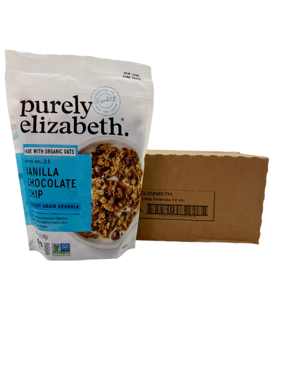 Vanilla Chocolate Chip Granola,  Purely Elizabeth.  12 oz bag - Case of 6 bags