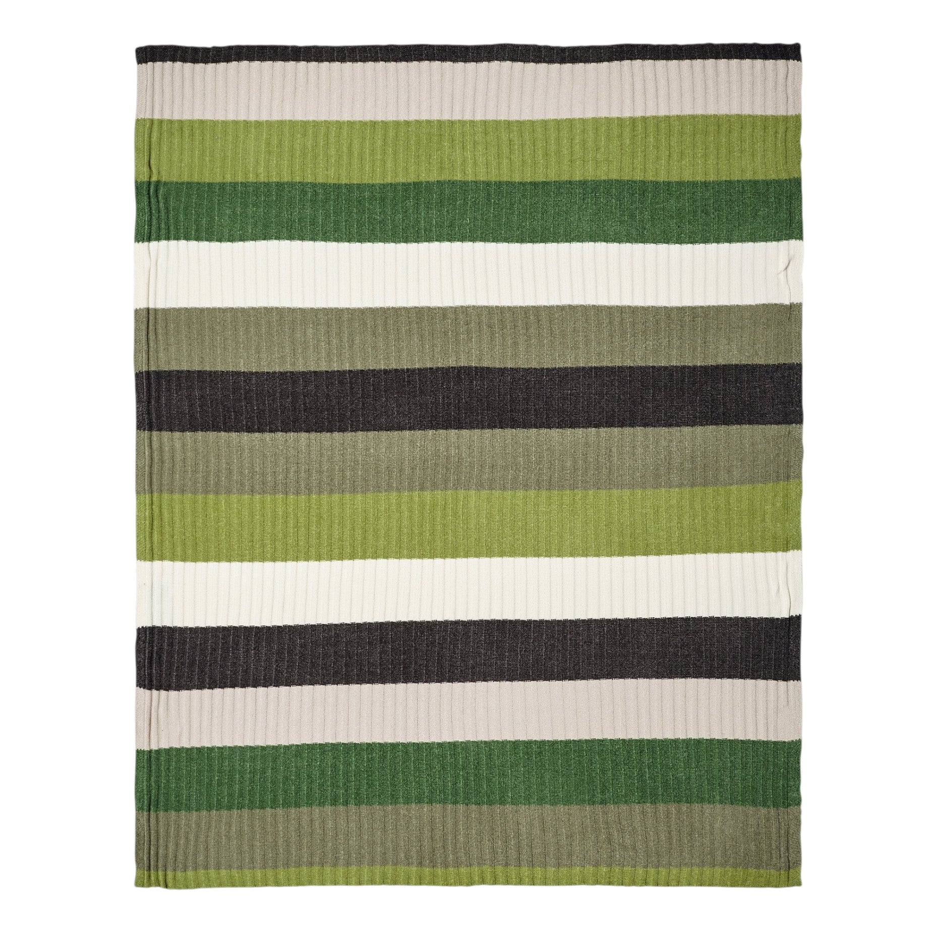 Throw Blanket, Green & Gray Striped  - IKEA Fjälltrift