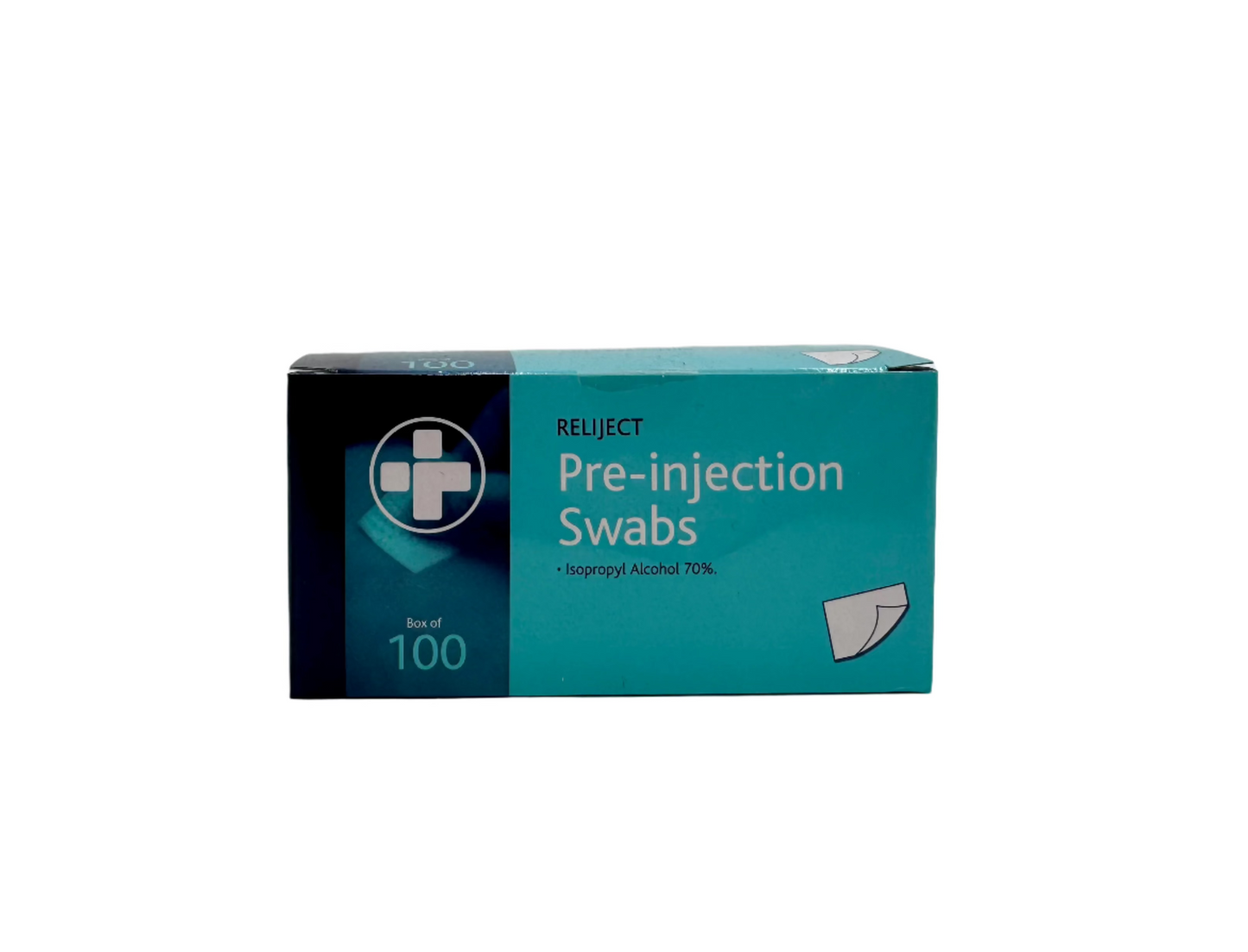 Pre-injection Swabs, Alcohol Wipes.  Box of 100 wipes.  Case of 100 boxes.