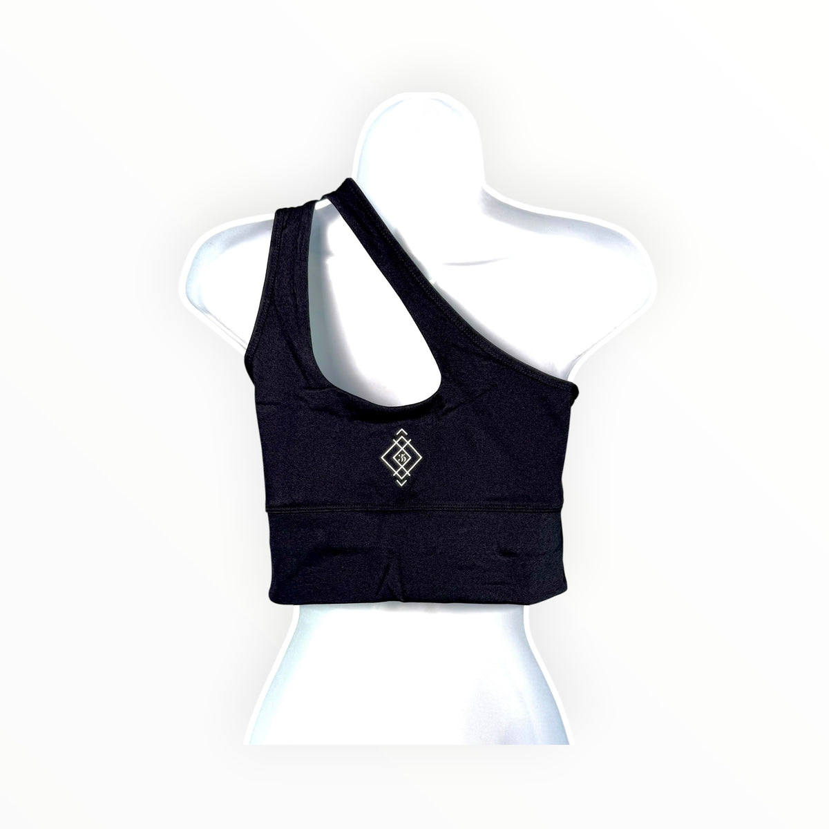Black Asymmetrical Athletic Top - Left Double Straps, Tribe 35