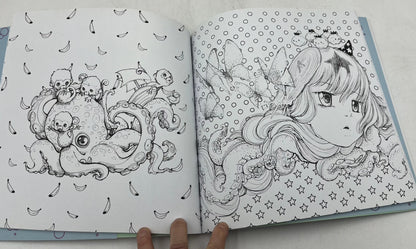 Coloring Book, Manga Mermaids and Other Sea Creatures