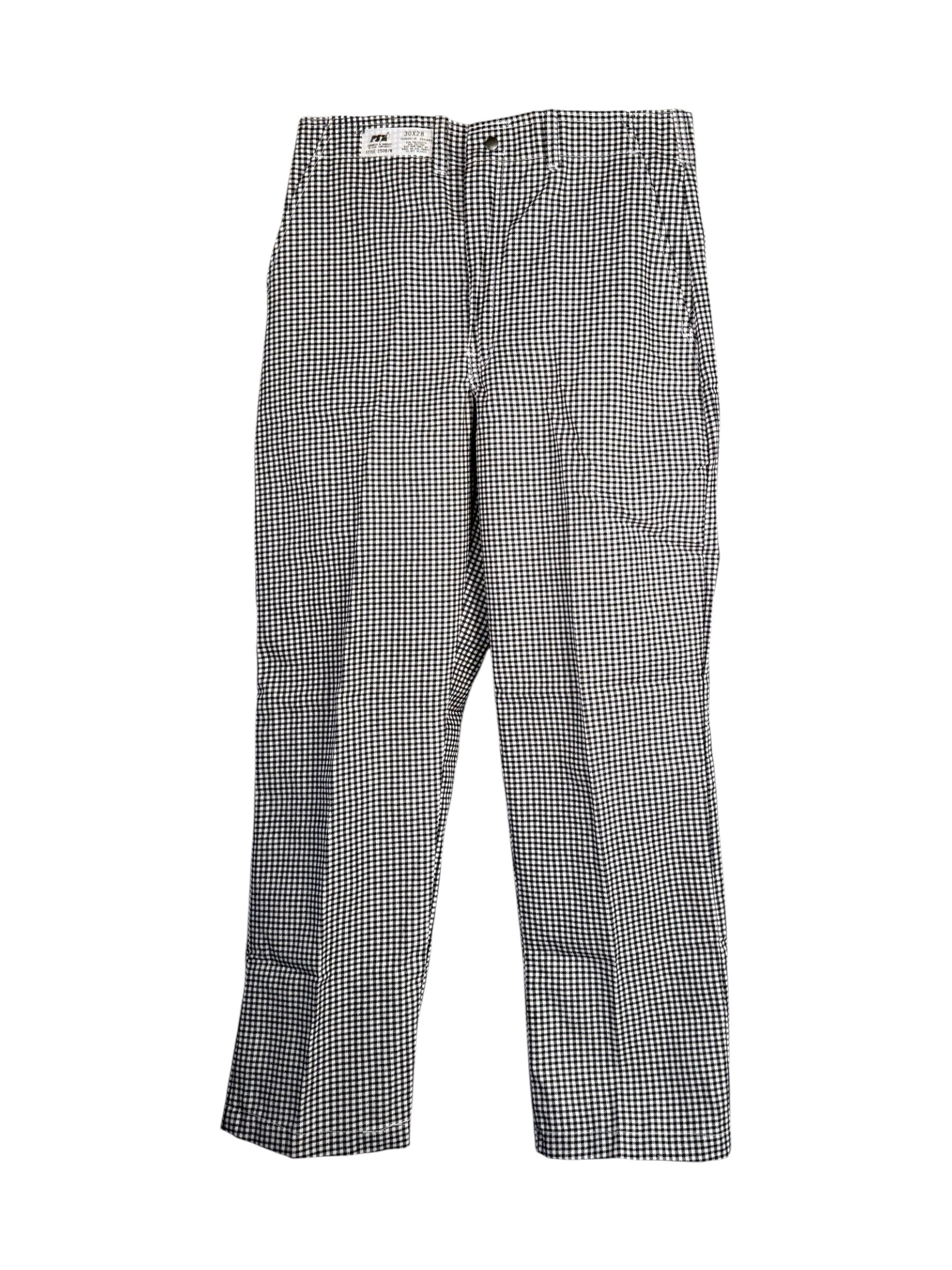 Black & White Checked Chef Pants, Tailored - Poly-Cotton Blend