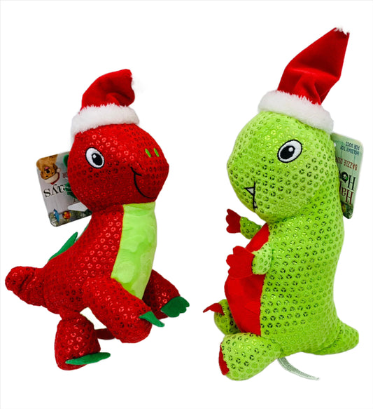 Dog Toys, Plush with Squeakers, One box of 36 Dinosaurs.