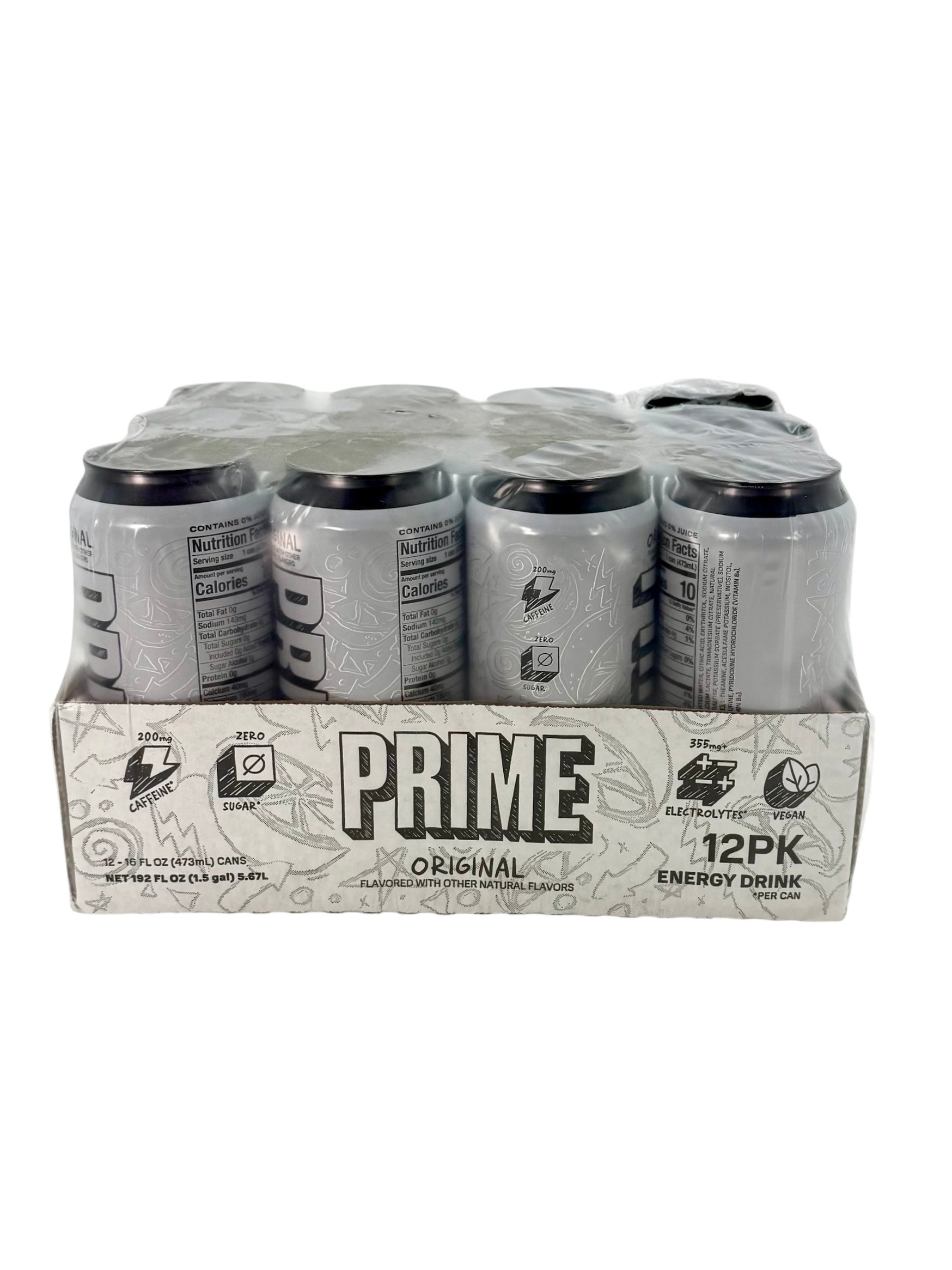 Prime Sugar Free Energy Drink, Various Flavors - 16 oz. Can, Case of 12 Cans