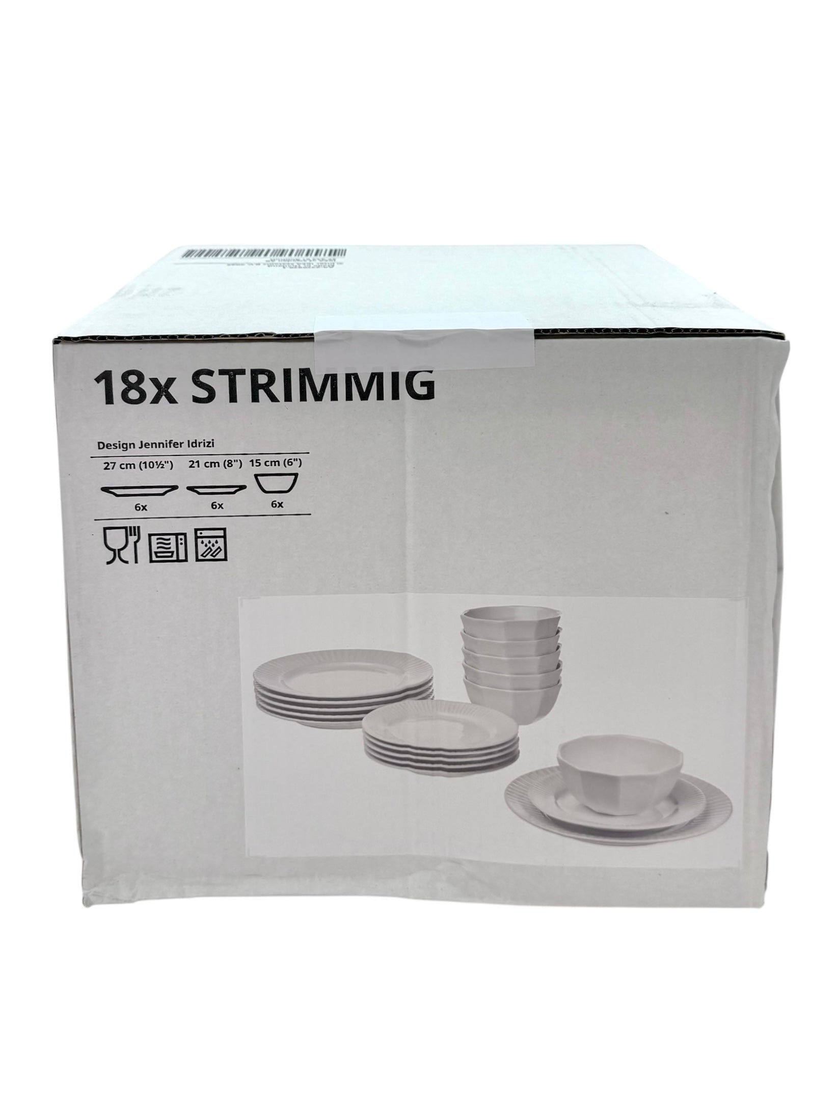 18-piece Dinnerwear Set, White - IKEA Strimmig