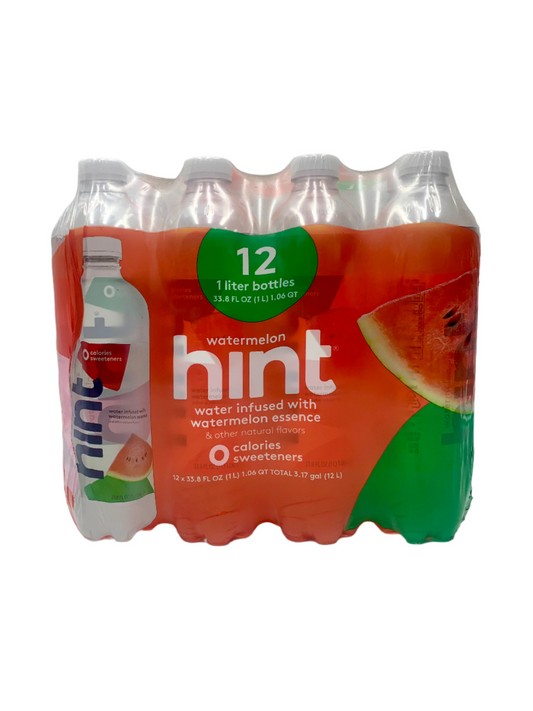 Hint Flavored Water- 1 liter bottle- Case of 12 bottles