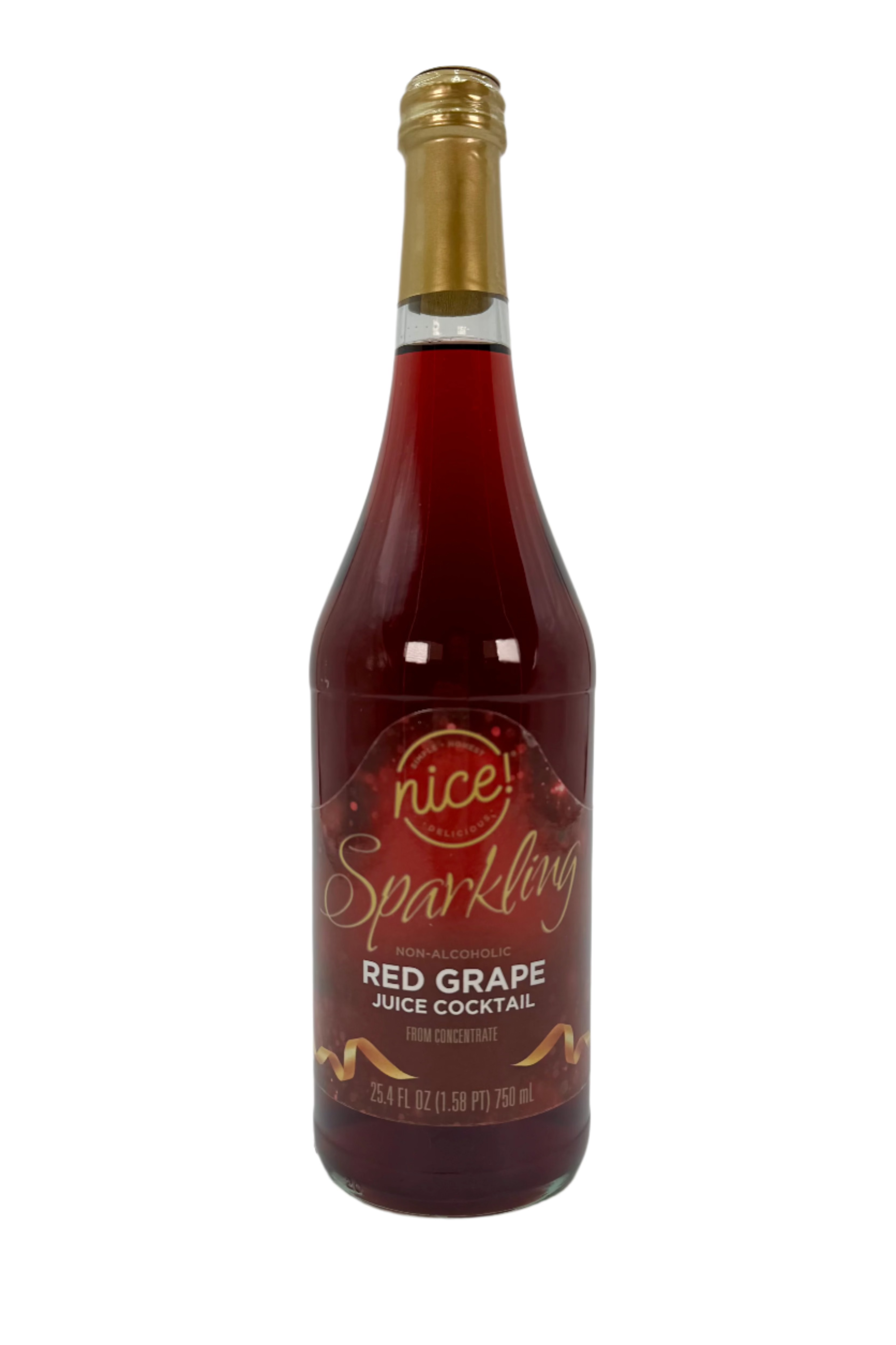 Sparkling Non-Alcoholic Juice Cocktail.  25.4 oz bottle.  Assorted red and white grape.