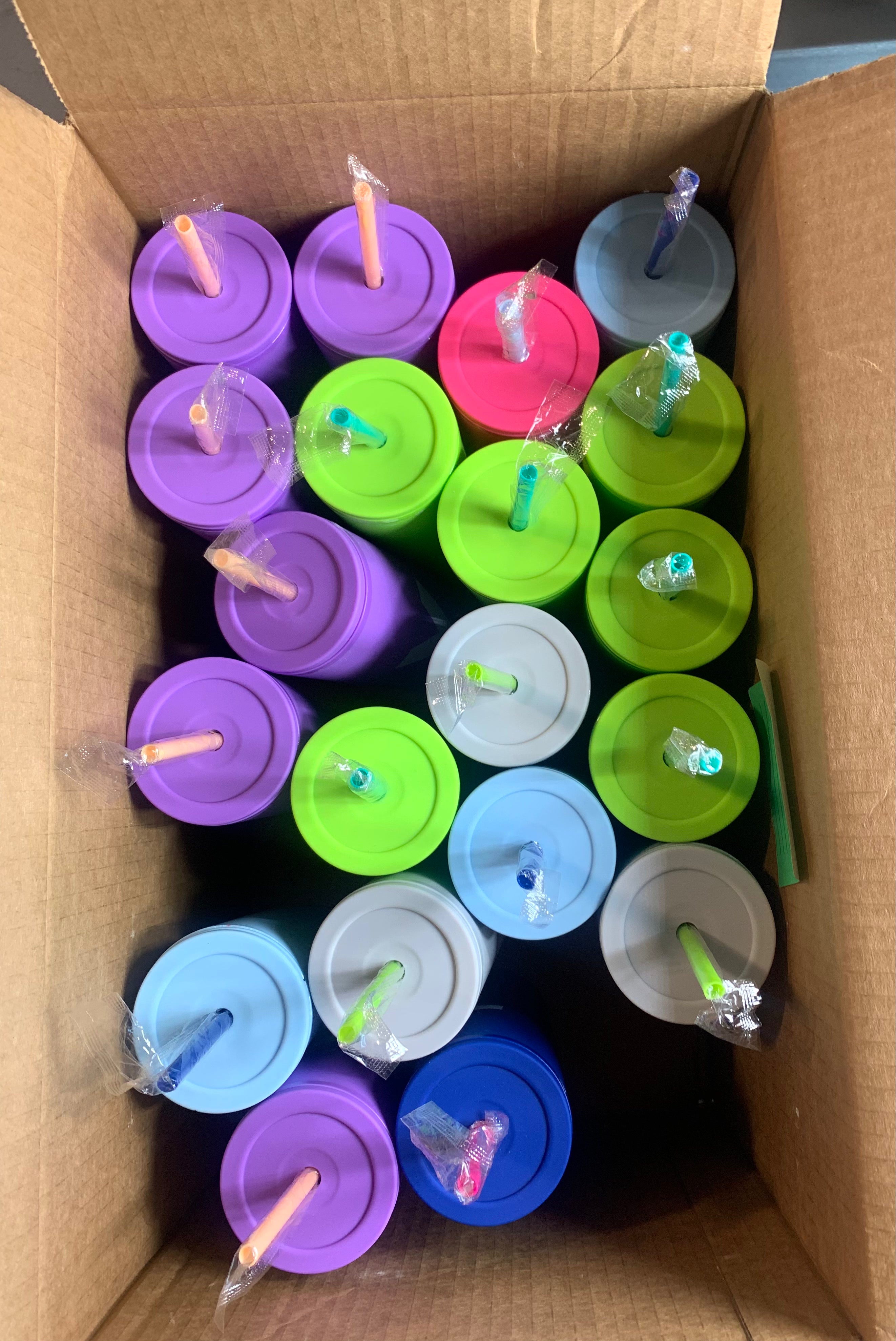 Water Bottles with Straws - Assorted Box