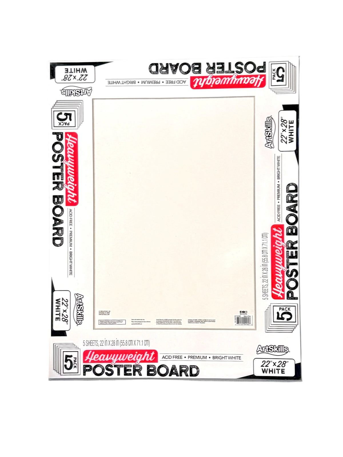 ArtSkills Poster Board - Pack of 5 White Poster Boards