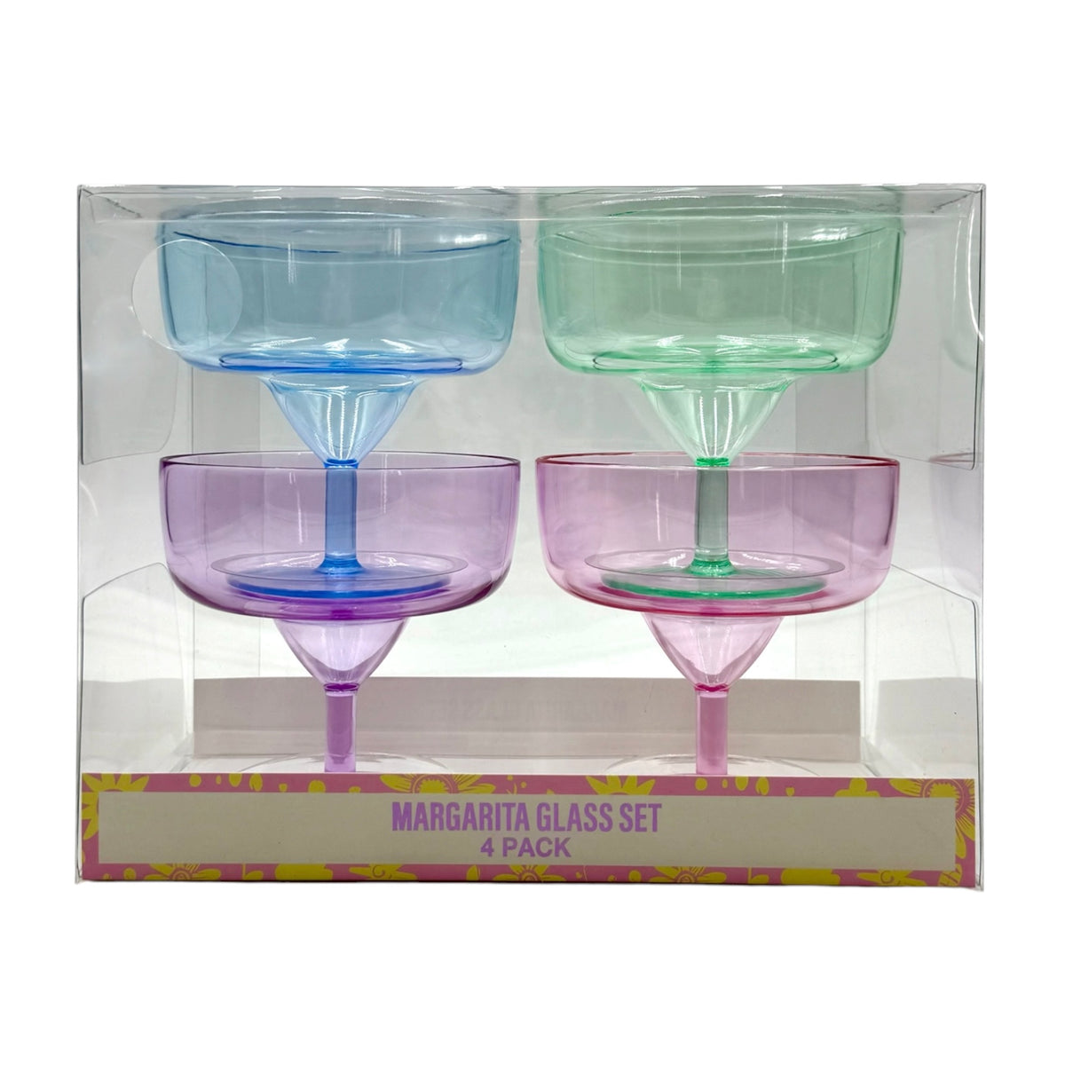 Plastic Margarita Glasses, Pack of 4