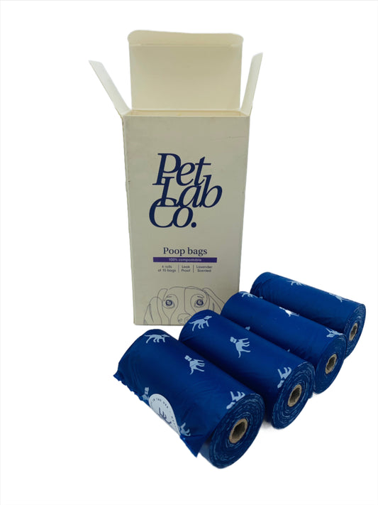 Dog Poop Bags, Pet Lab Co, Compostable, Case of 48 boxes (each box contains 60 bags)