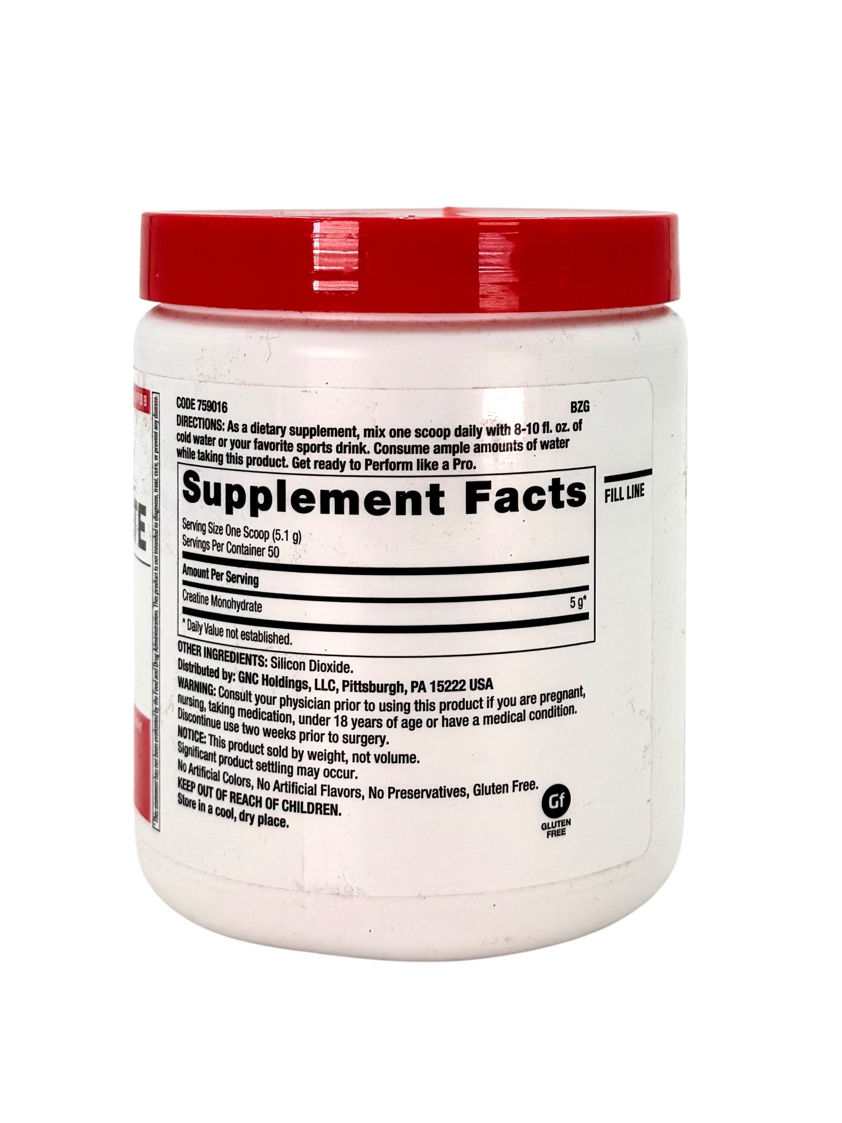 Creatine Monohydrate, Unflavored - 9 oz. Jar, GNC Brand