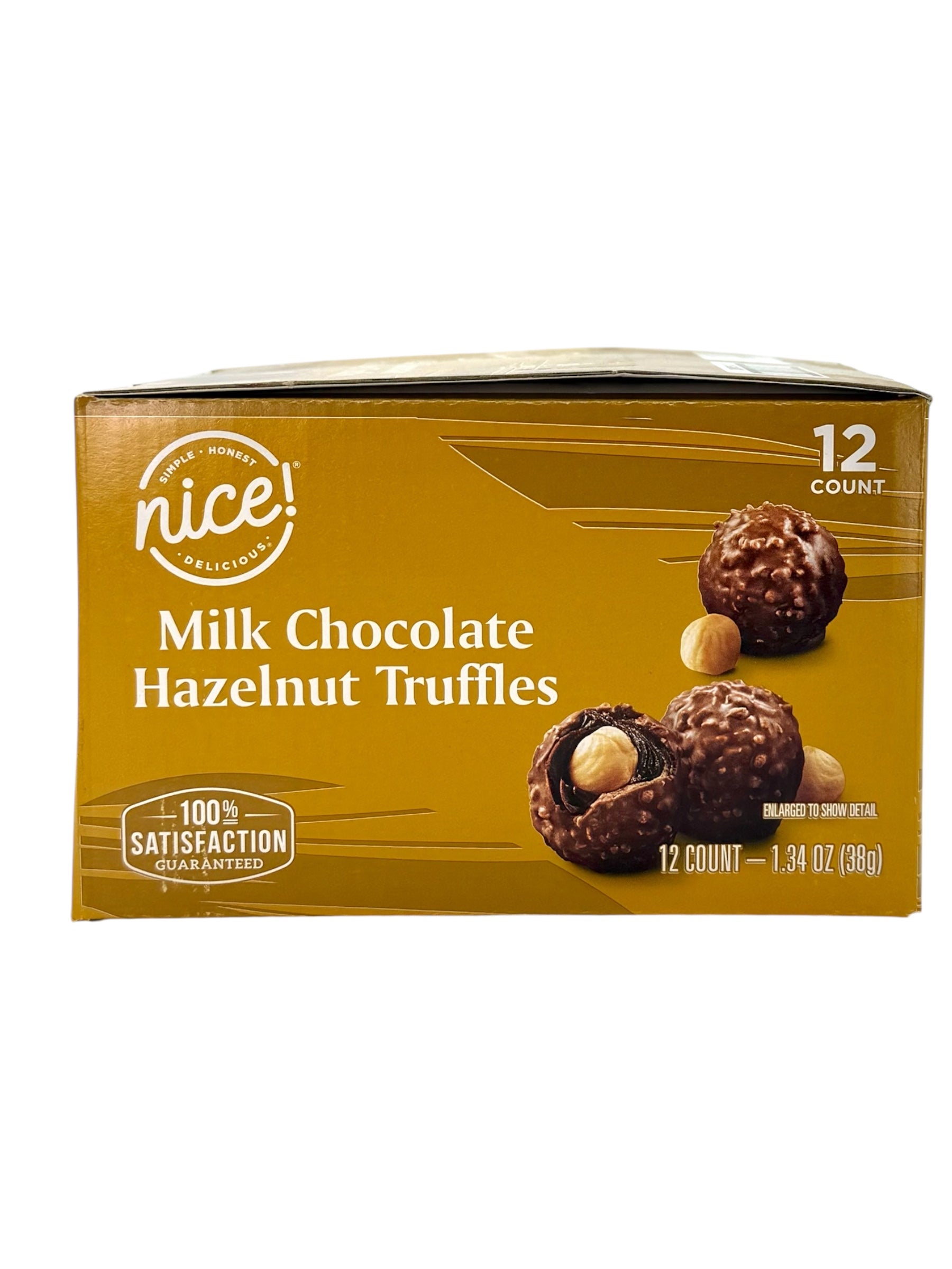 Milk Chocolate Hazelnut Truffles, Nice! Brand - 12 Count Box