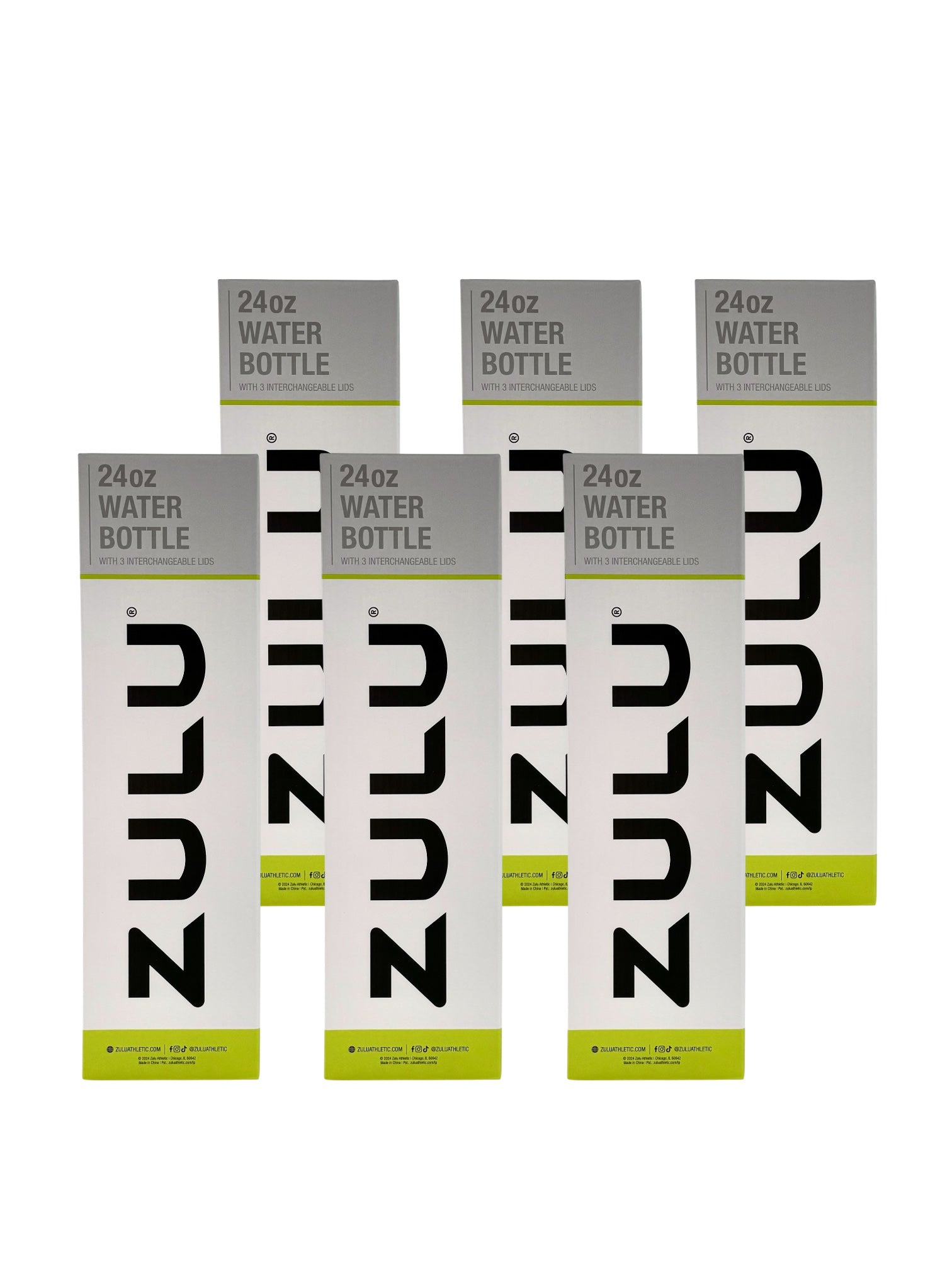 24 oz. Stainless Steel Water Bottle, Zulu Base - Case of 6