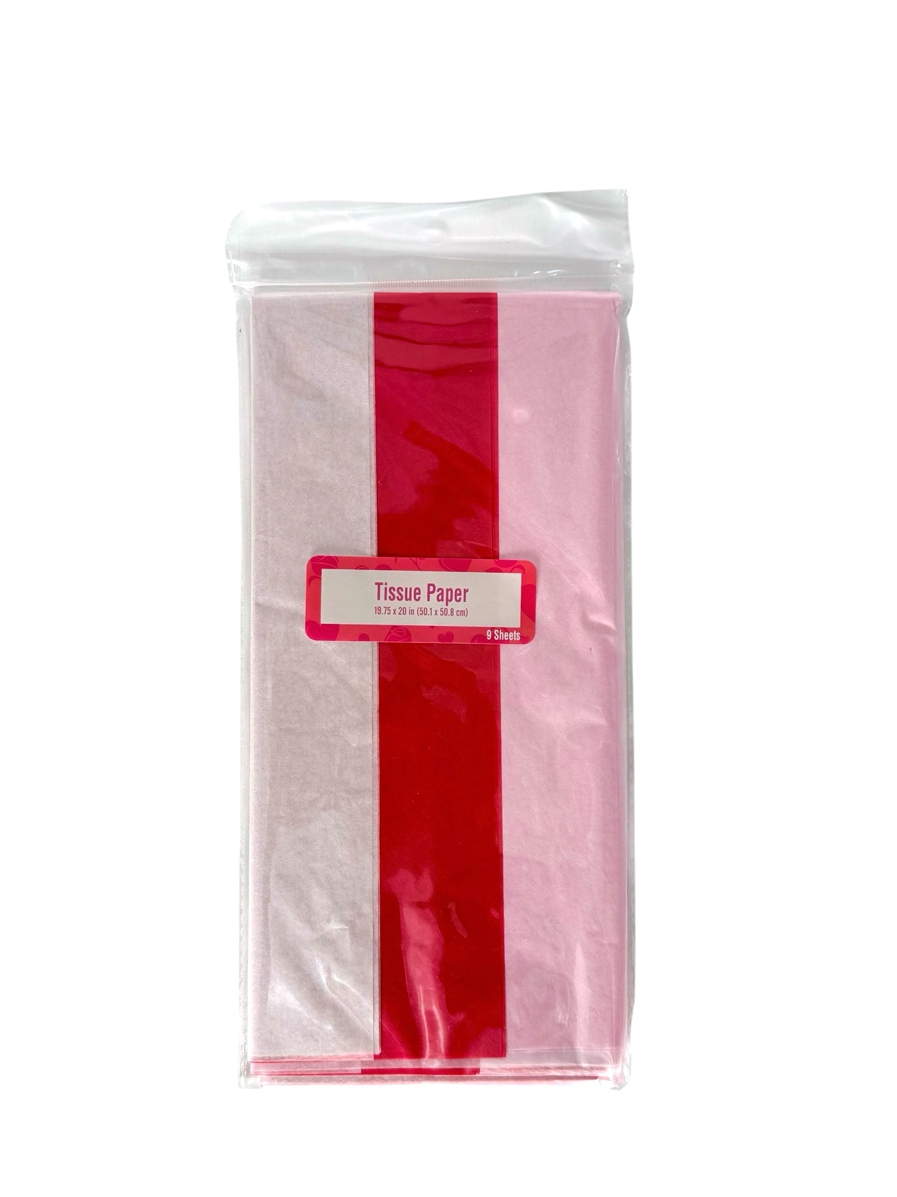 Tissue Paper - Pink, Red & White, Pack of 54 Sheets